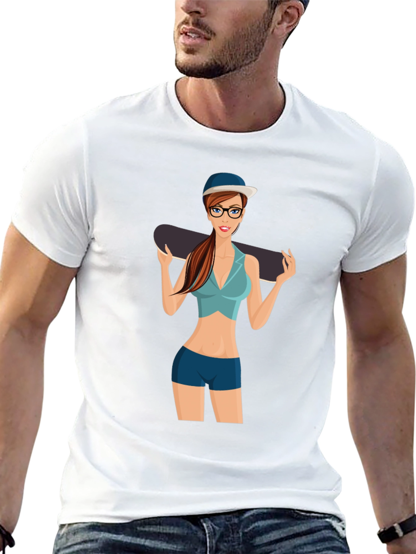 Skater Girl Graphic Black T-Shirt