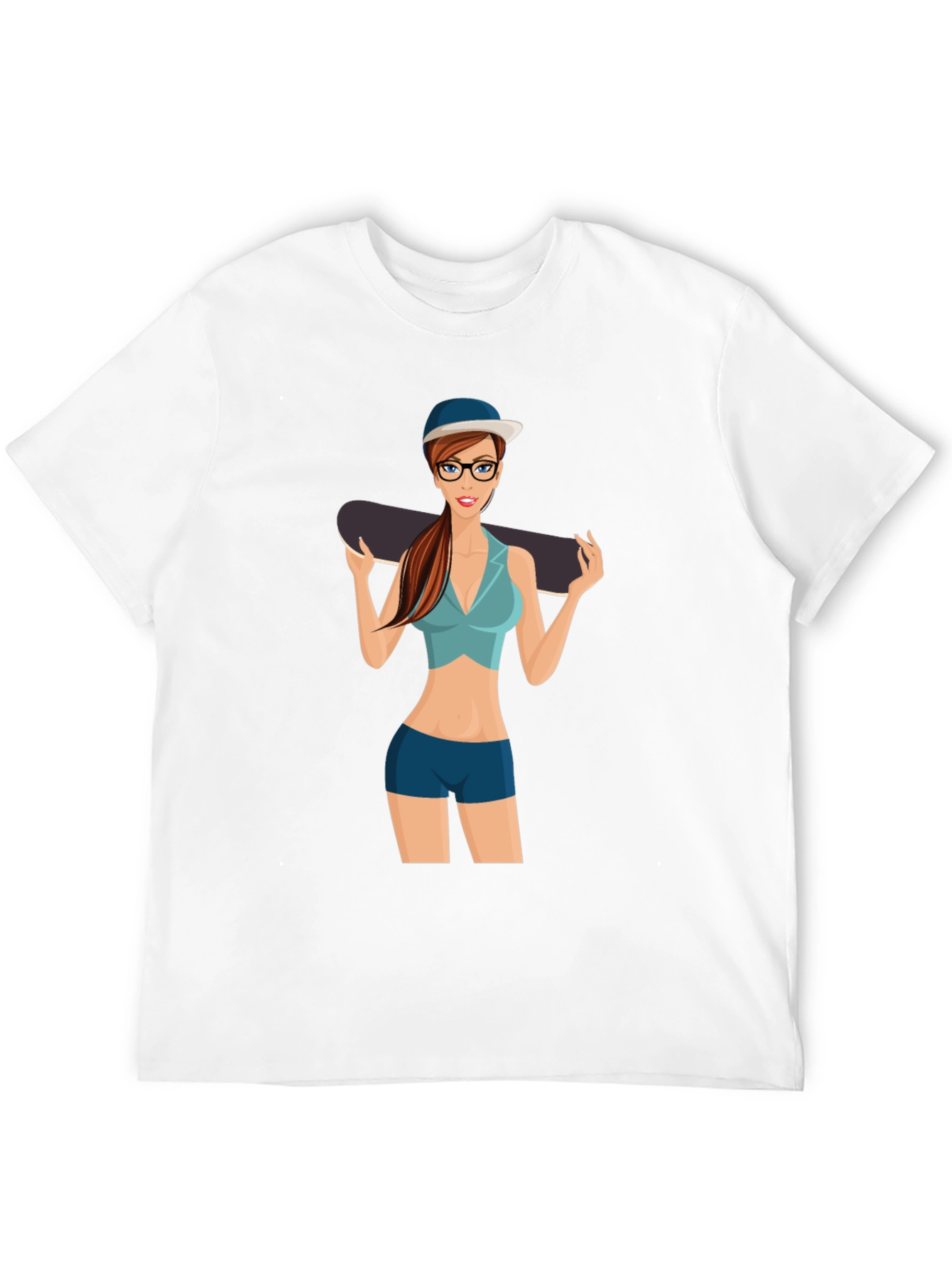 Skater Girl Graphic Black T-Shirt