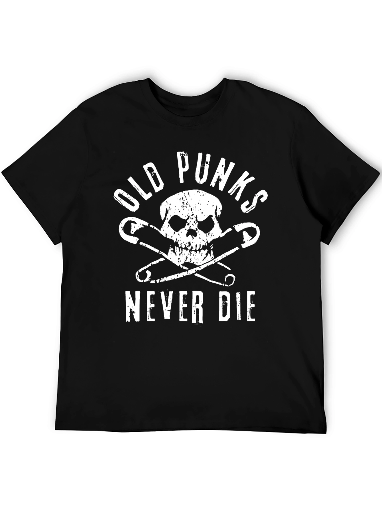 Old Punks Never Die Graphic T-Shirt - Black