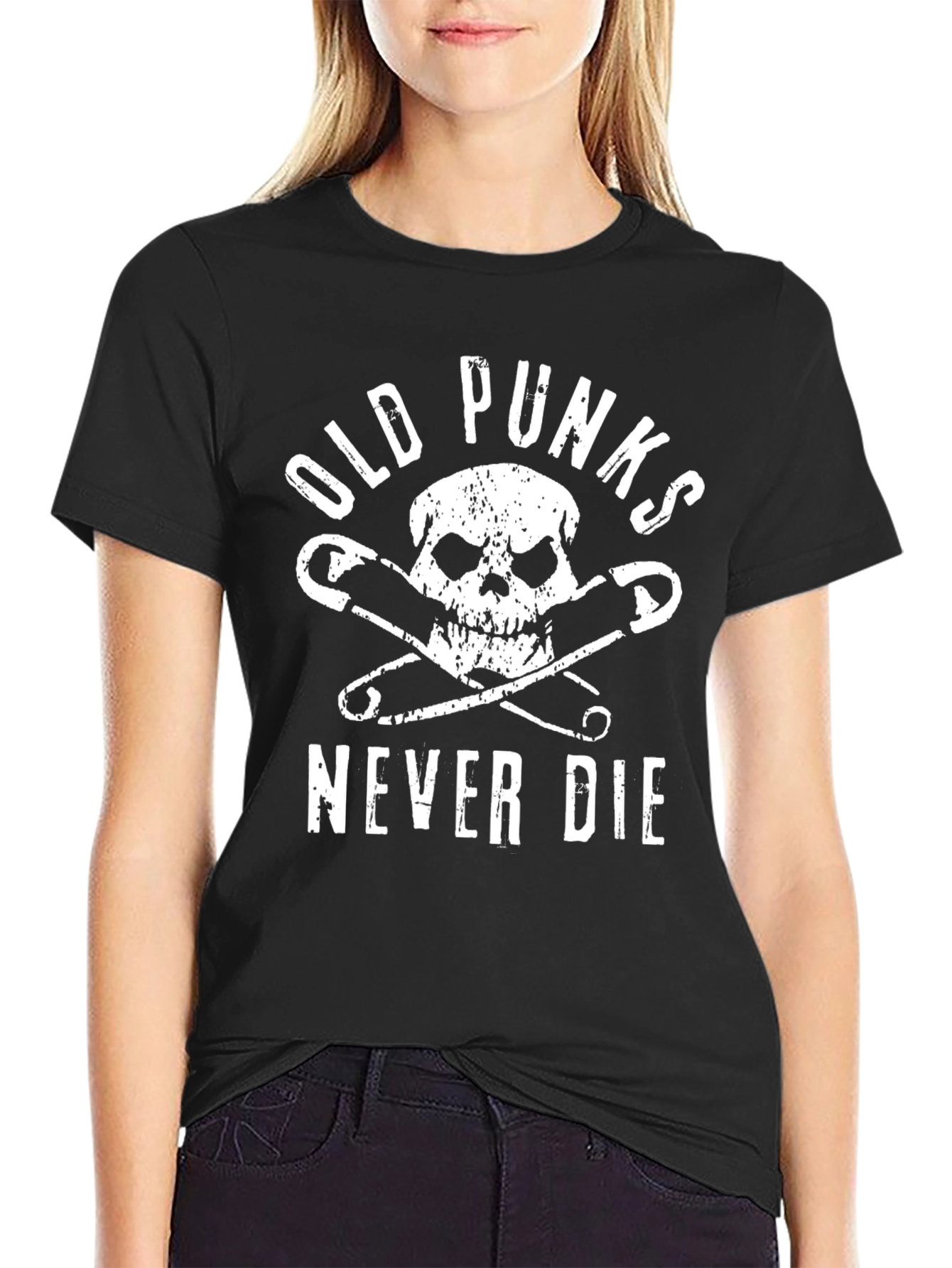 Old Punks Never Die Graphic T-Shirt - Black