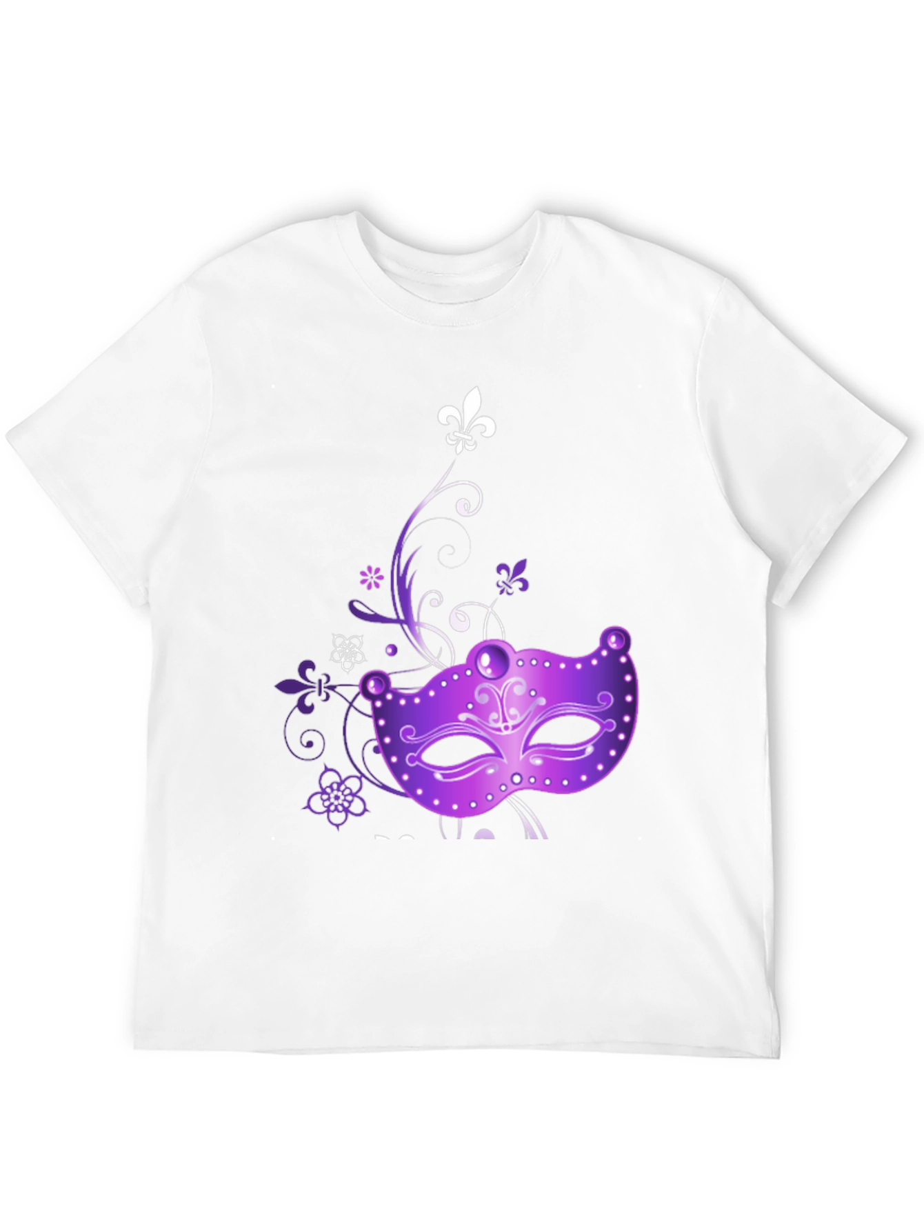 Mardi Gras Mask Graphic Tee - Black