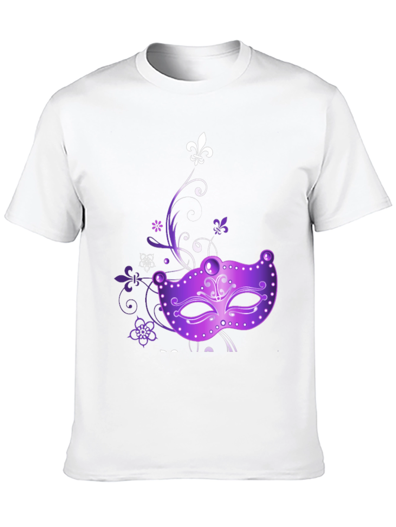 Mardi Gras Mask Graphic Tee - Black
