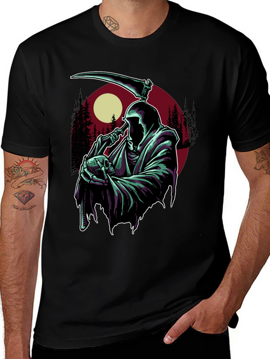 Grim Reaper T-Shirt - Skull and Scythe Graphic Tee