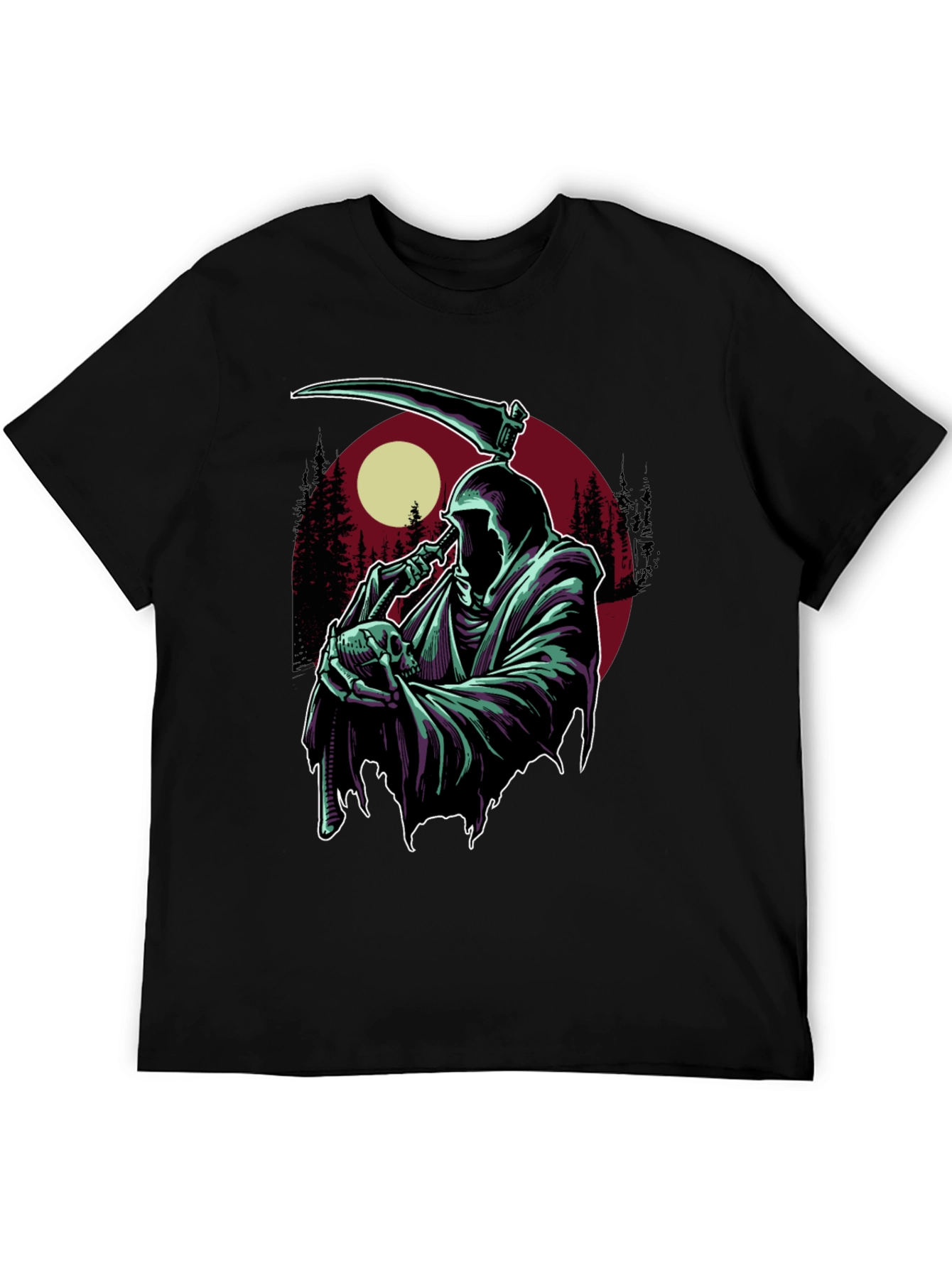 Grim Reaper T-Shirt - Skull and Scythe Graphic Tee