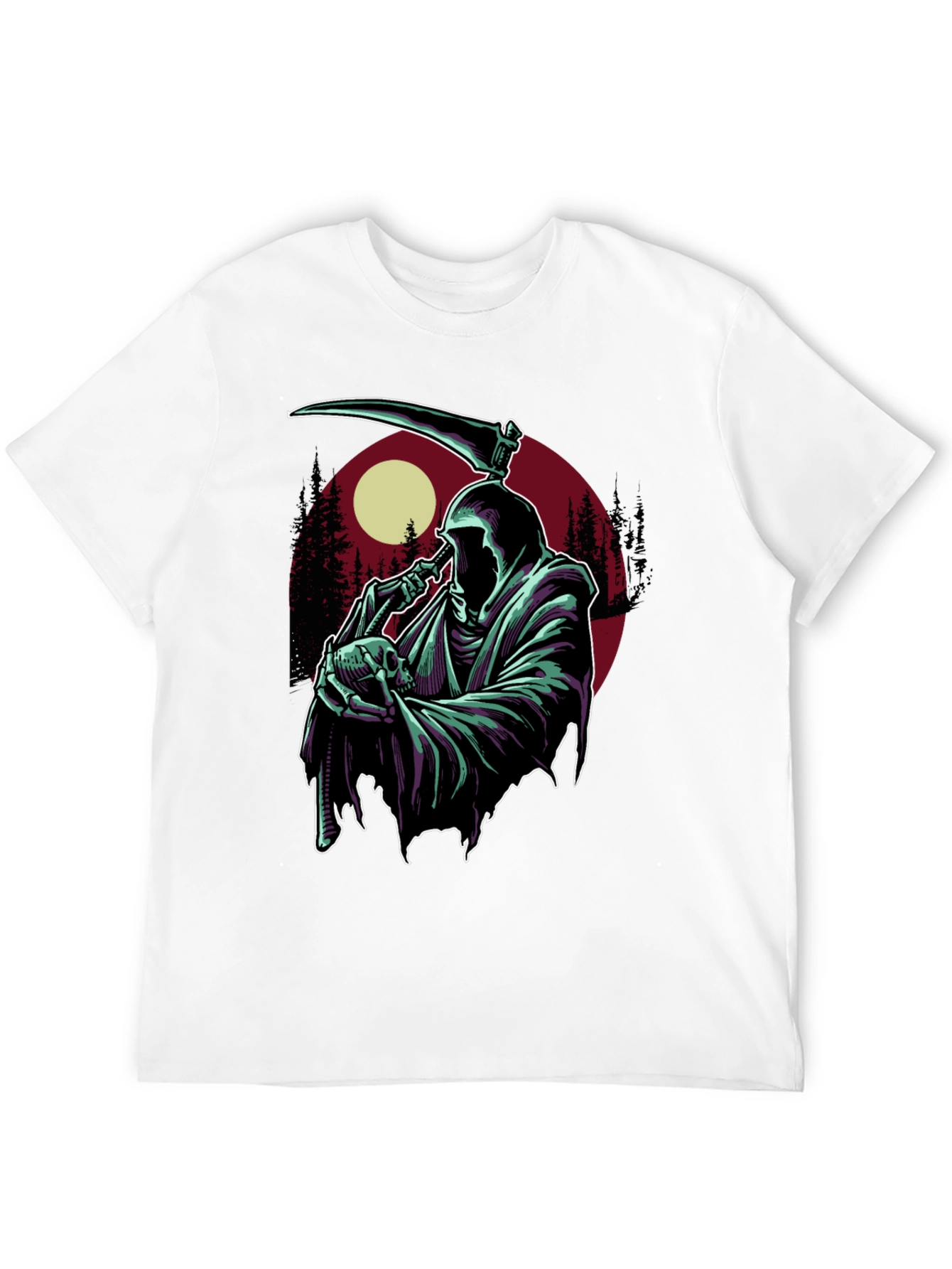 Grim Reaper T-Shirt - Skull and Scythe Graphic Tee