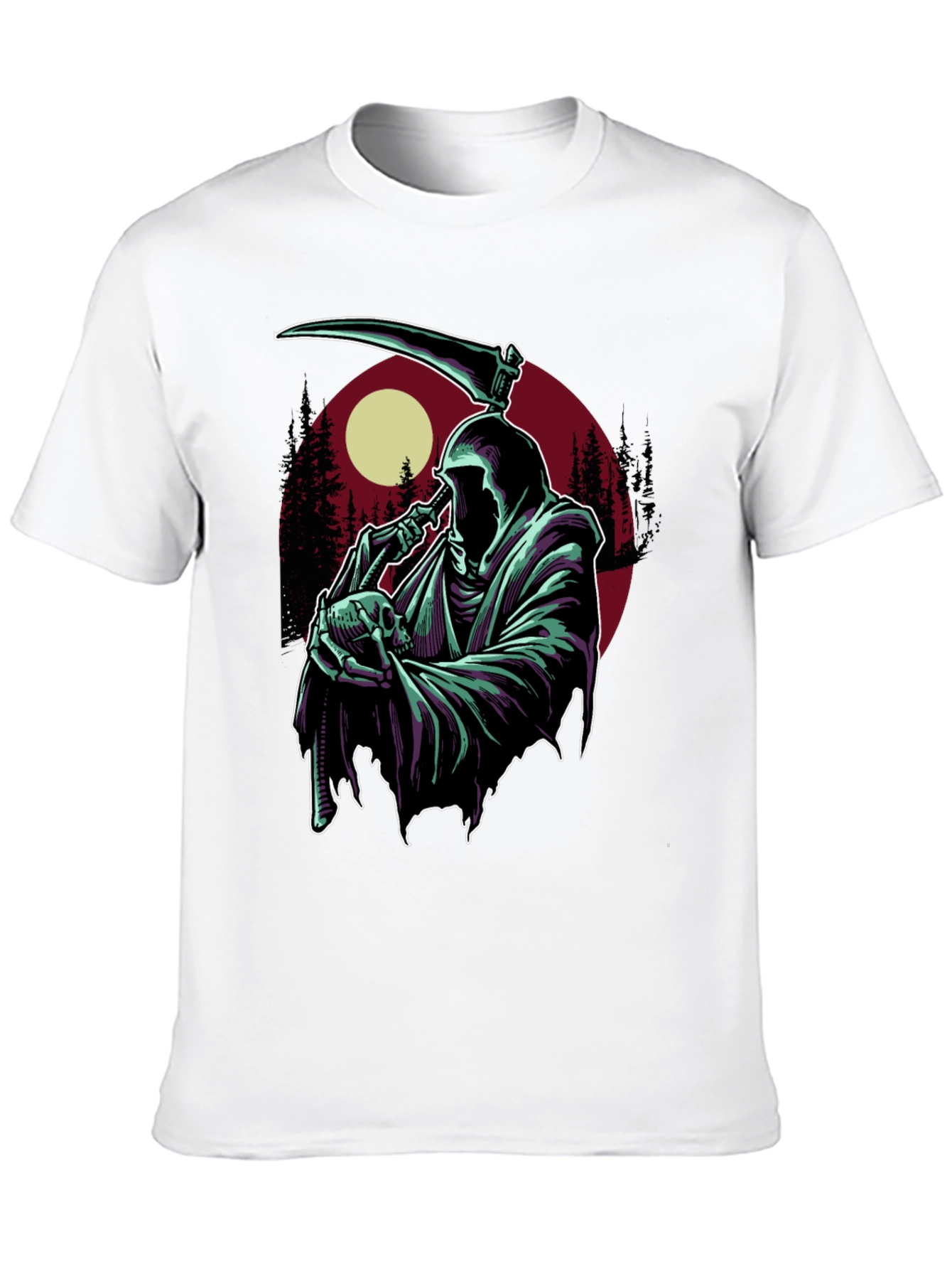 Grim Reaper T-Shirt - Skull and Scythe Graphic Tee