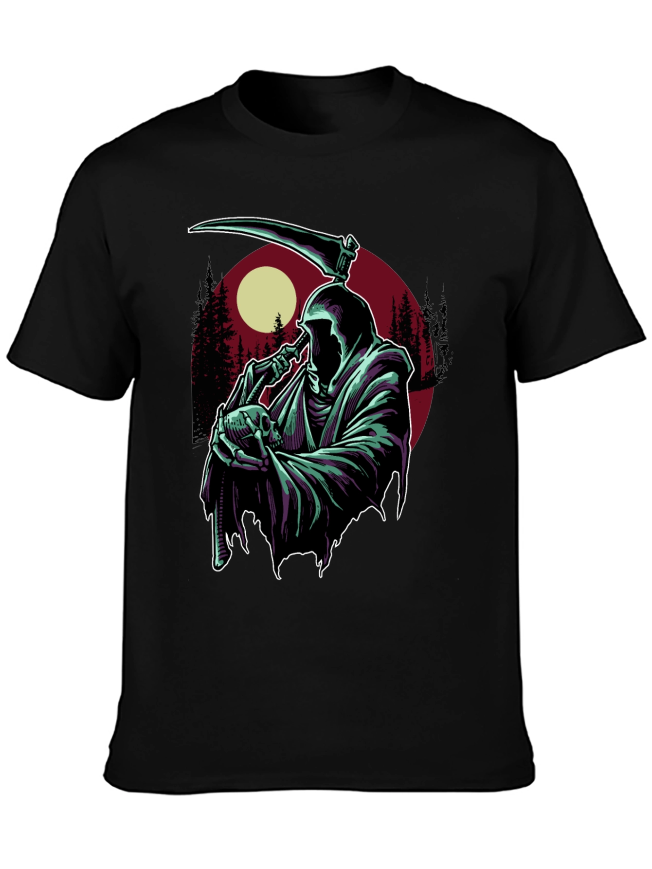 Grim Reaper T-Shirt - Skull and Scythe Graphic Tee