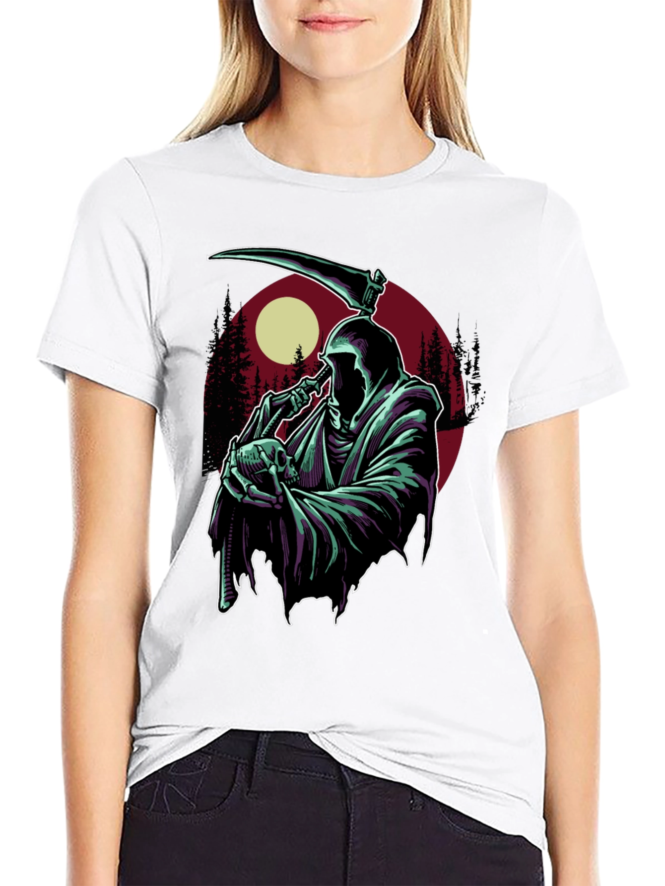 Grim Reaper T-Shirt - Skull and Scythe Graphic Tee
