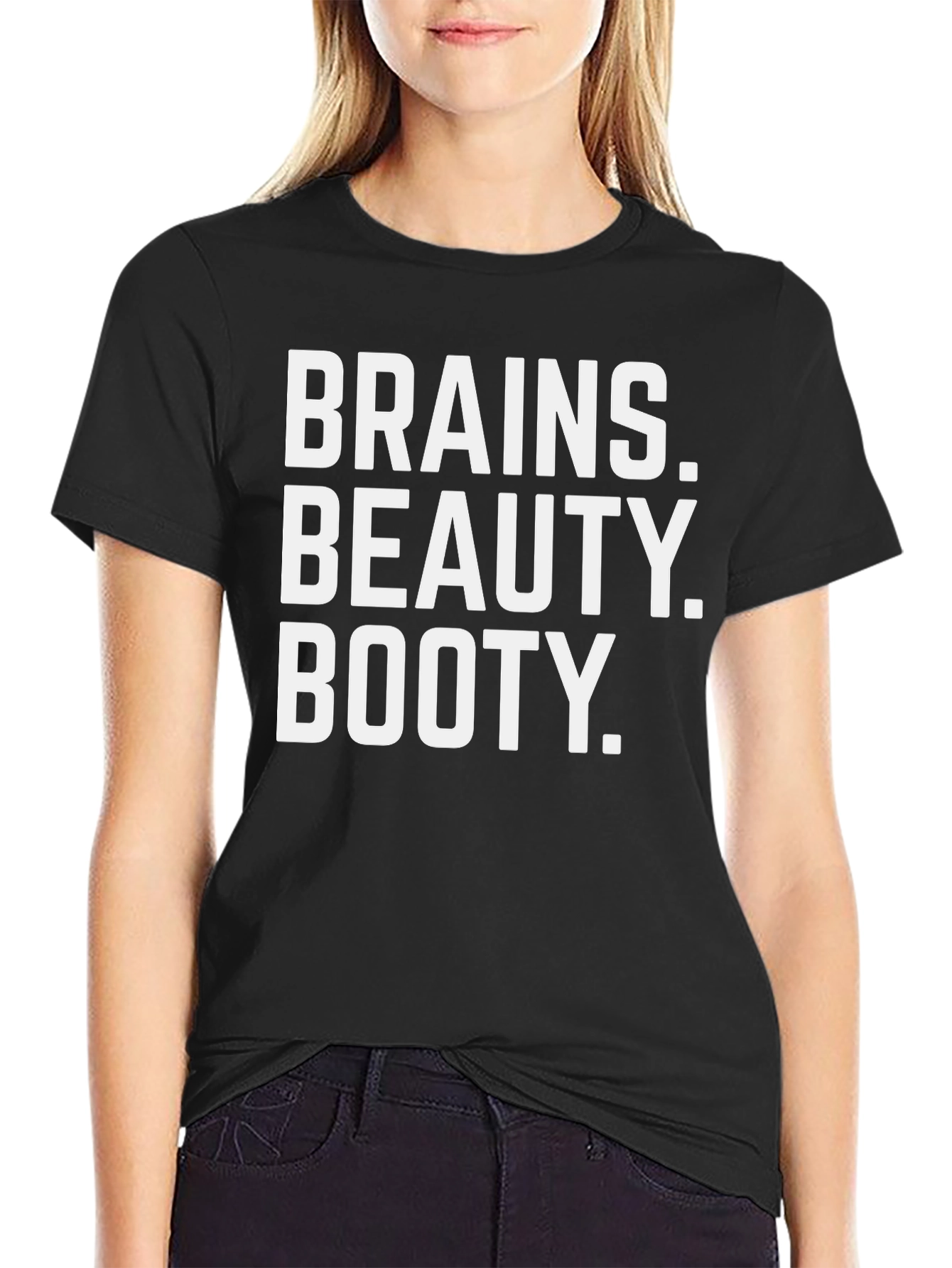 Brains Beauty Booty Graphic Tee - Black