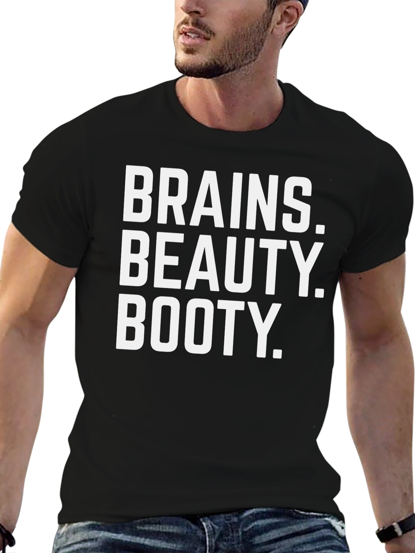 Brains Beauty Booty Graphic Tee - Black