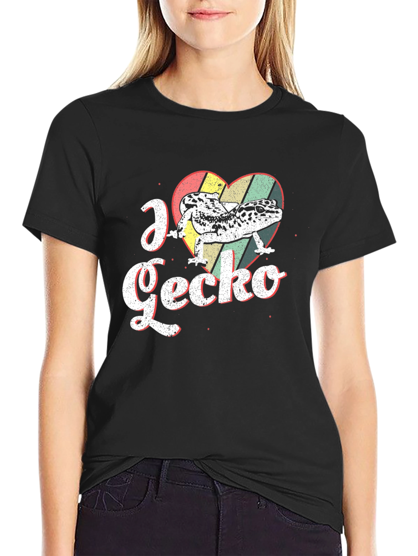 I Love Gecko Black T-Shirt