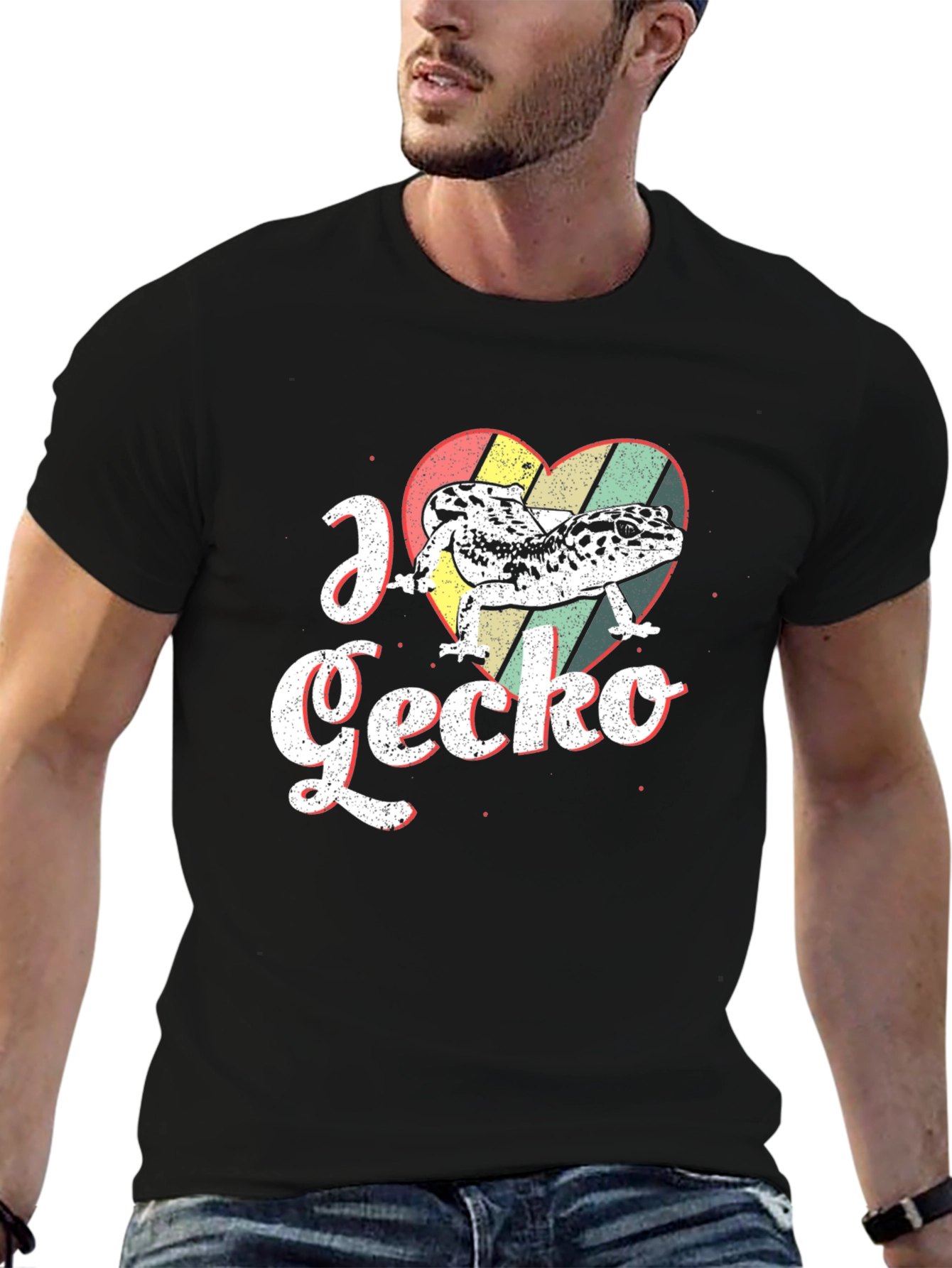 I Love Gecko Black T-Shirt