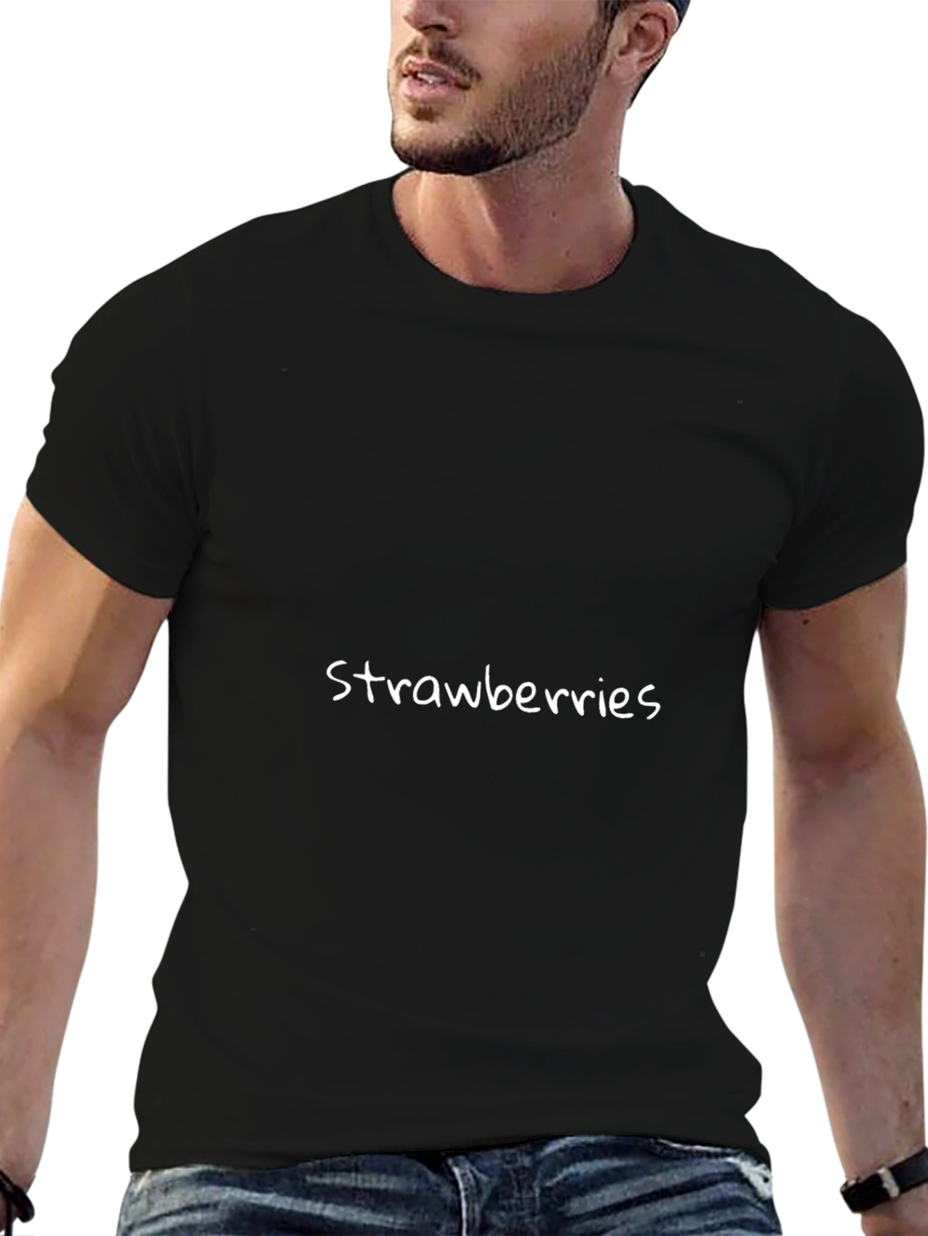 Strawberries Graphic Tee - Black