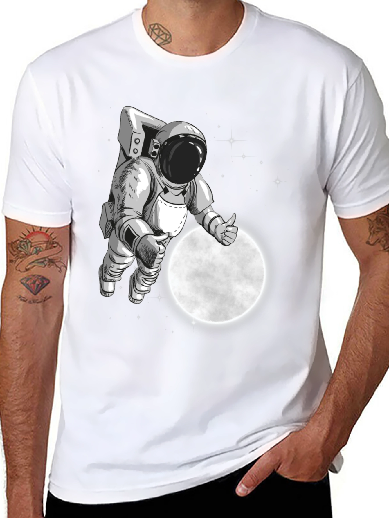 Astronaut Moon Landing Graphic T-Shirt