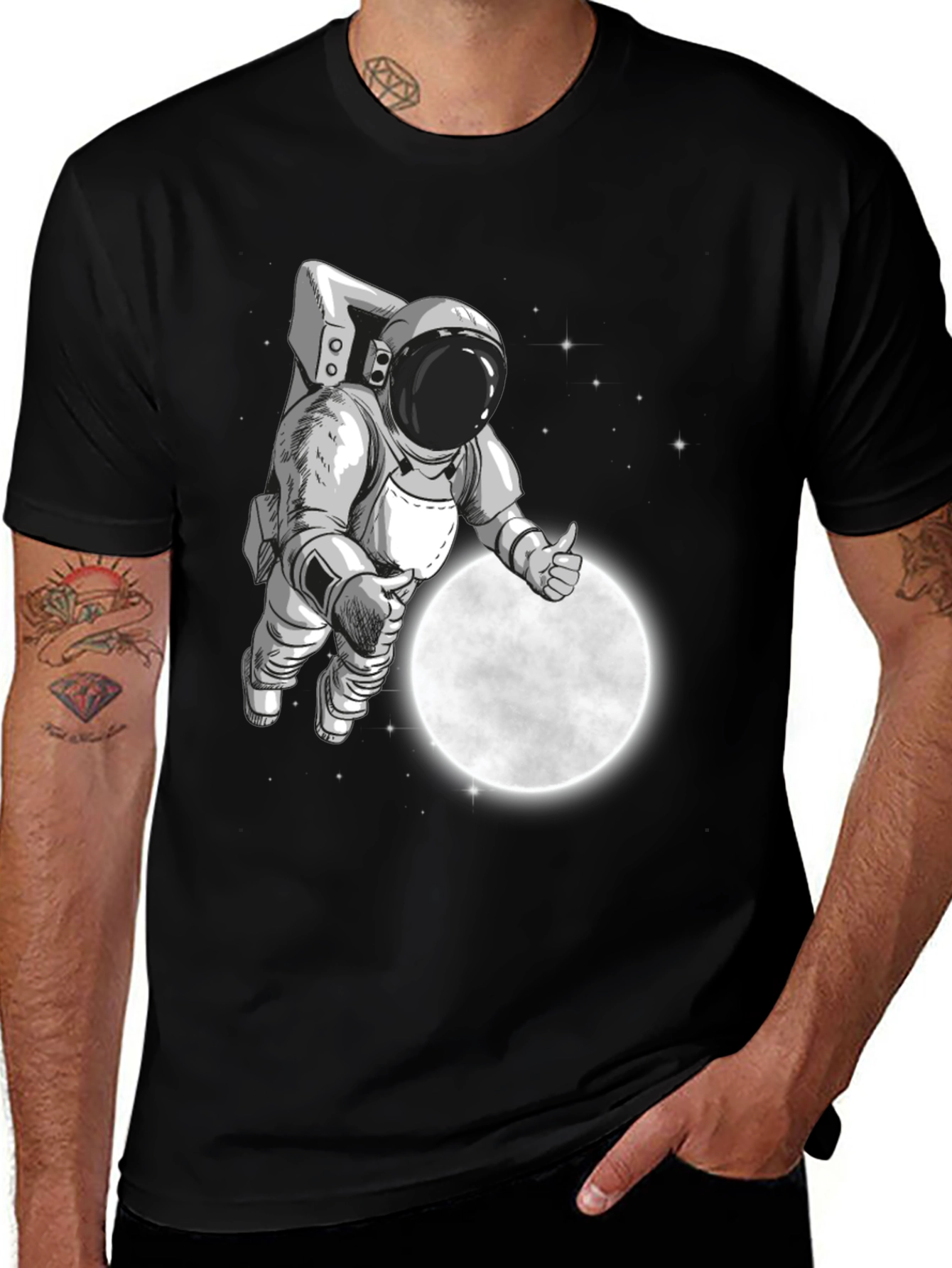 Astronaut Moon Landing Graphic T-Shirt