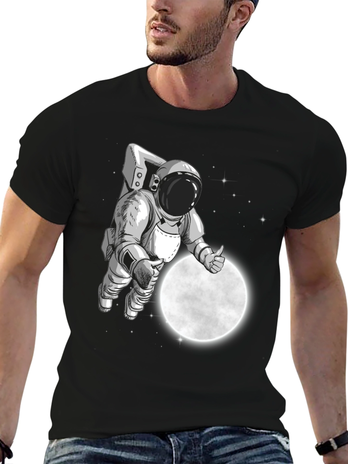 Astronaut Moon Landing Graphic T-Shirt