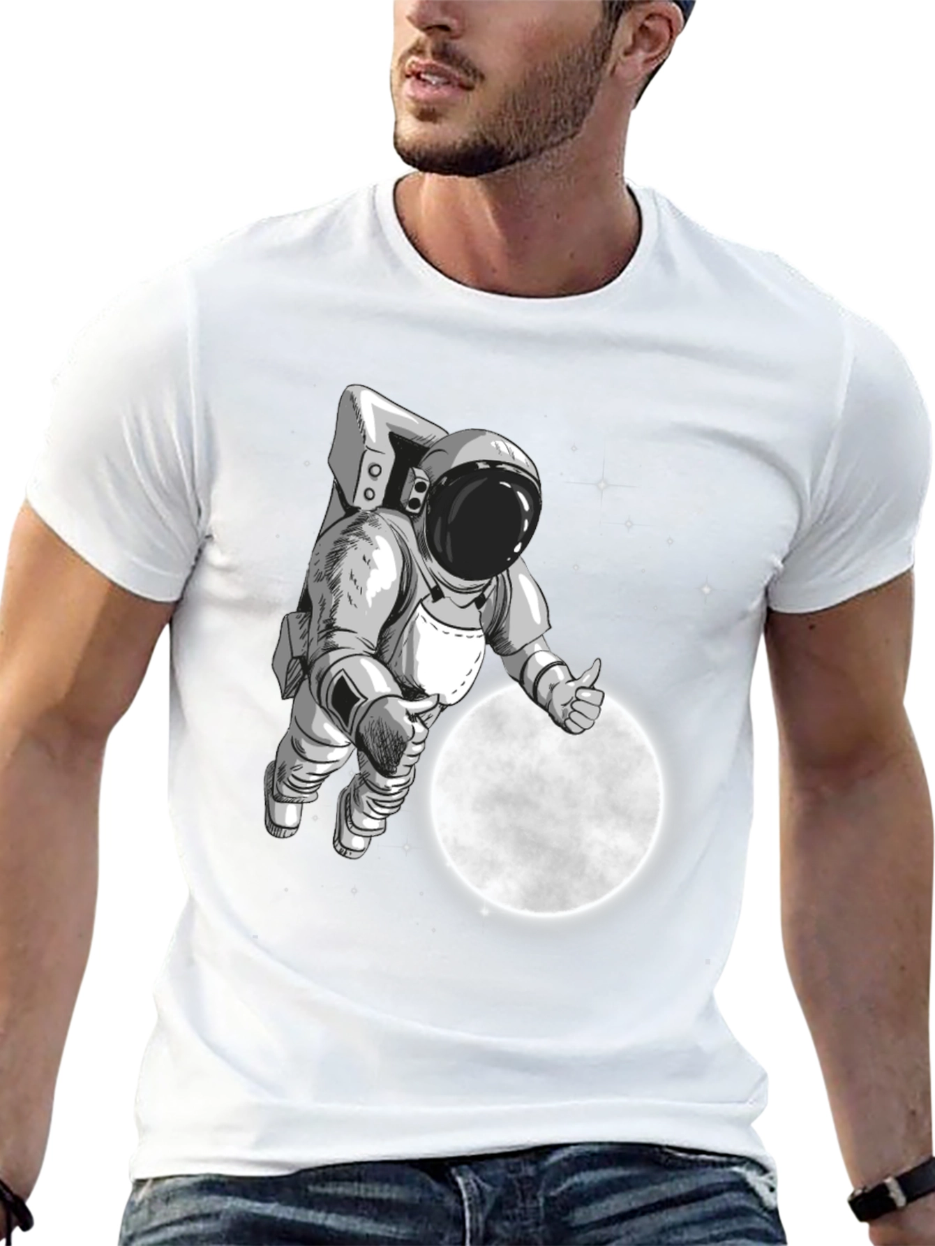 Astronaut Moon Landing Graphic T-Shirt