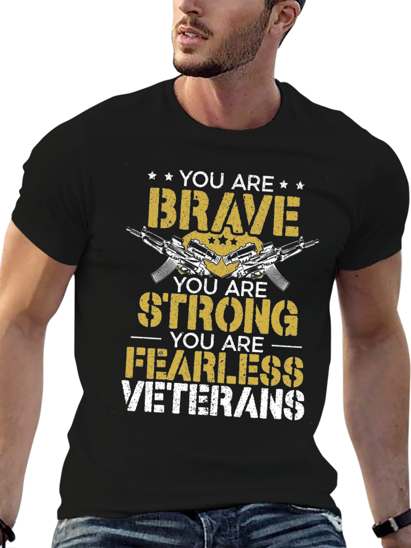Brave Strong Fearless Veterans Graphic Tee