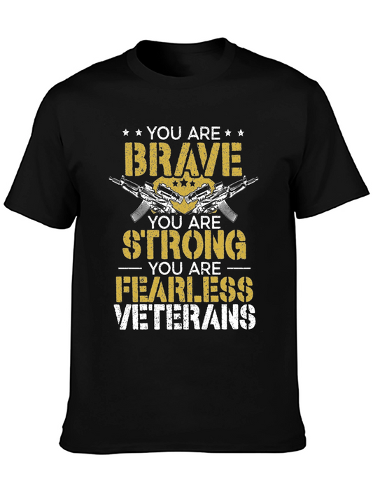 Brave Strong Fearless Veterans Graphic Tee
