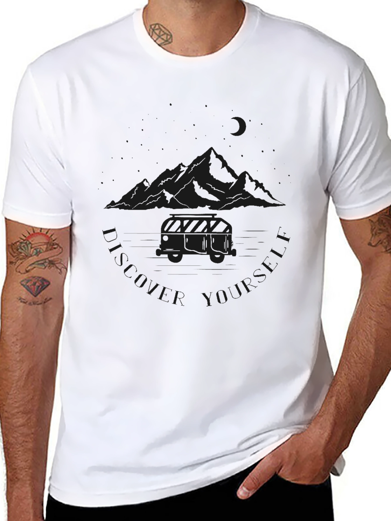 Black Graphic Tee - Explore Yourself