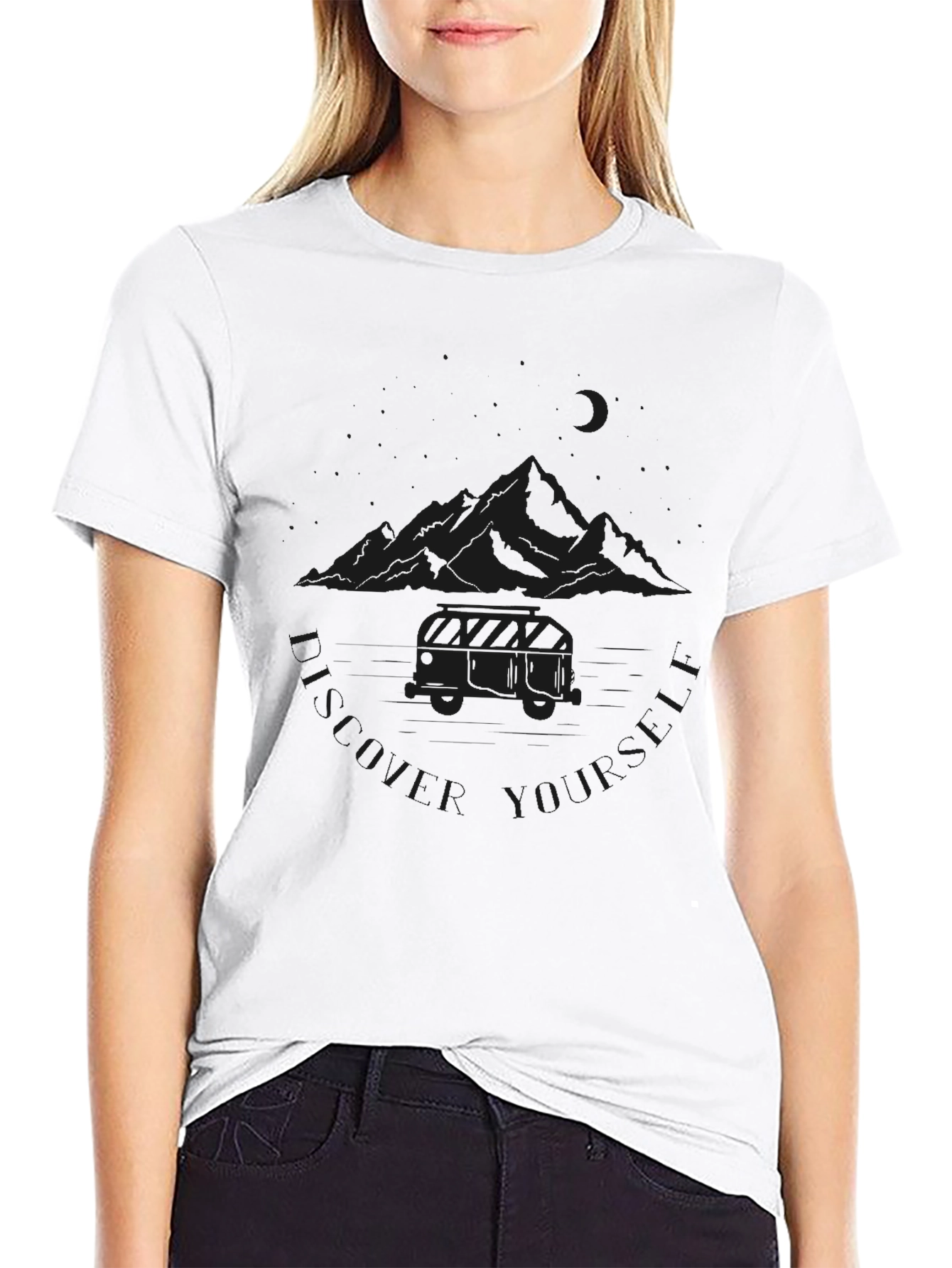 Black Graphic Tee - Explore Yourself