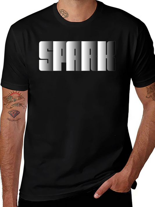 Spark Graphic Print Black T-Shirt for Men