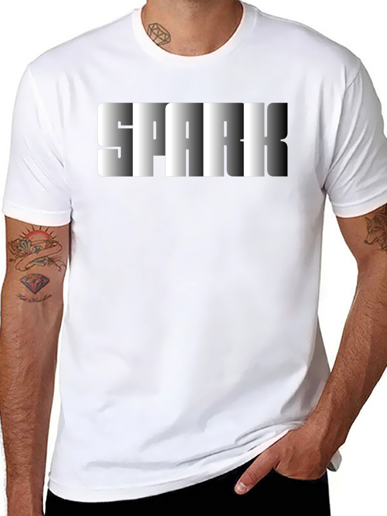 Spark Graphic Print Black T-Shirt for Men