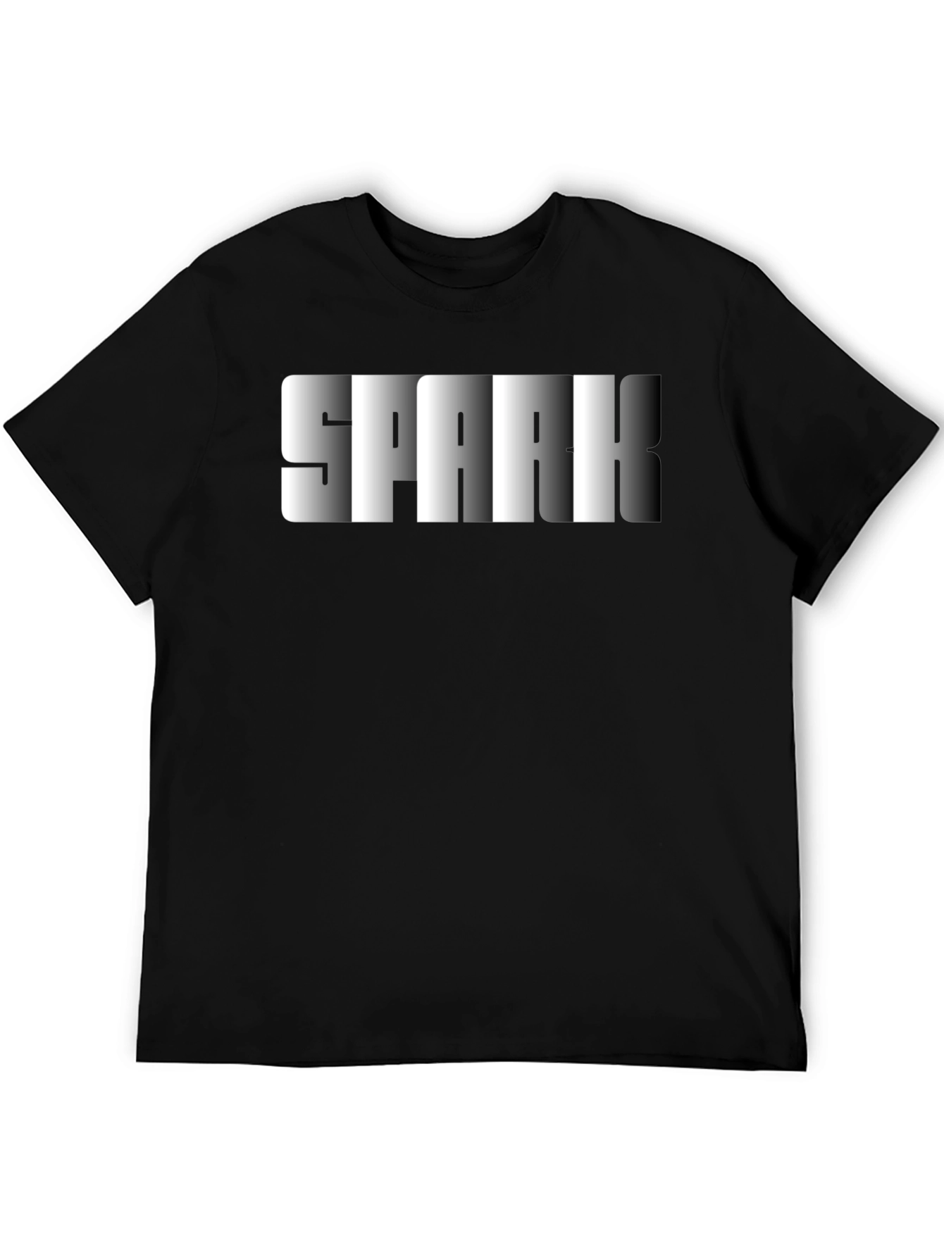 Spark Graphic Print Black T-Shirt for Men