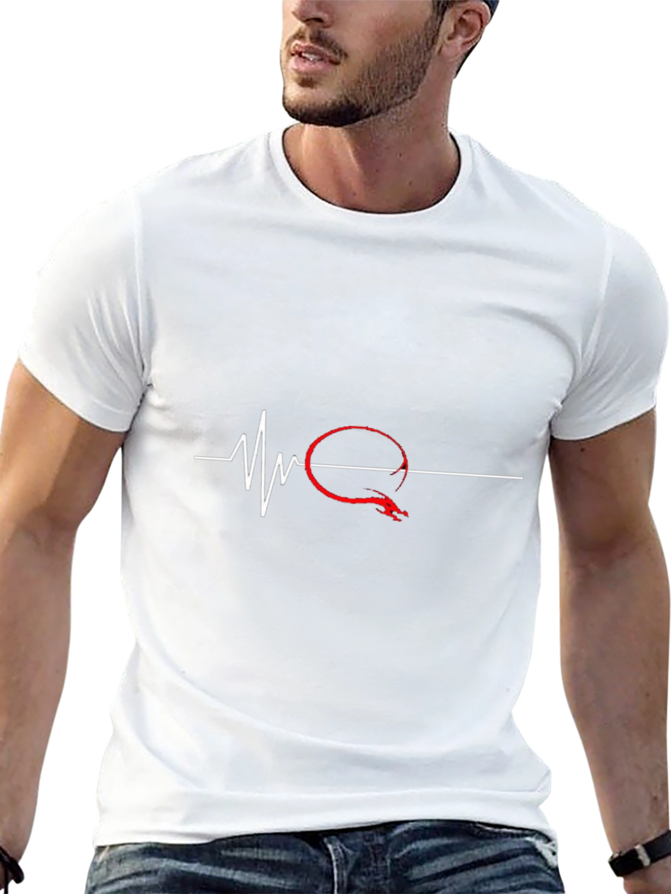 Dragon Heartbeat Graphic Tee - Black