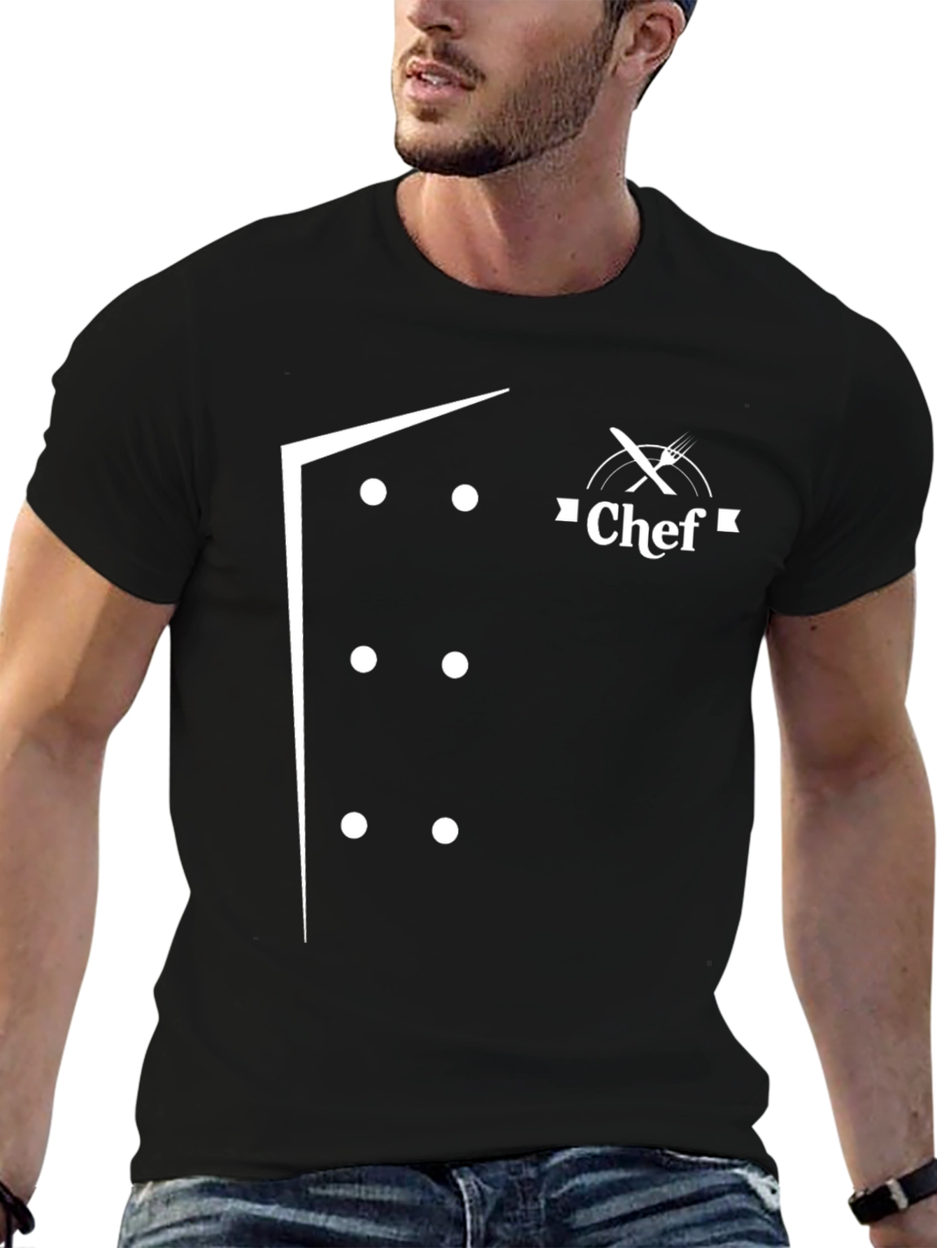 Chef Coat Design T-Shirt - Culinary Style Tee