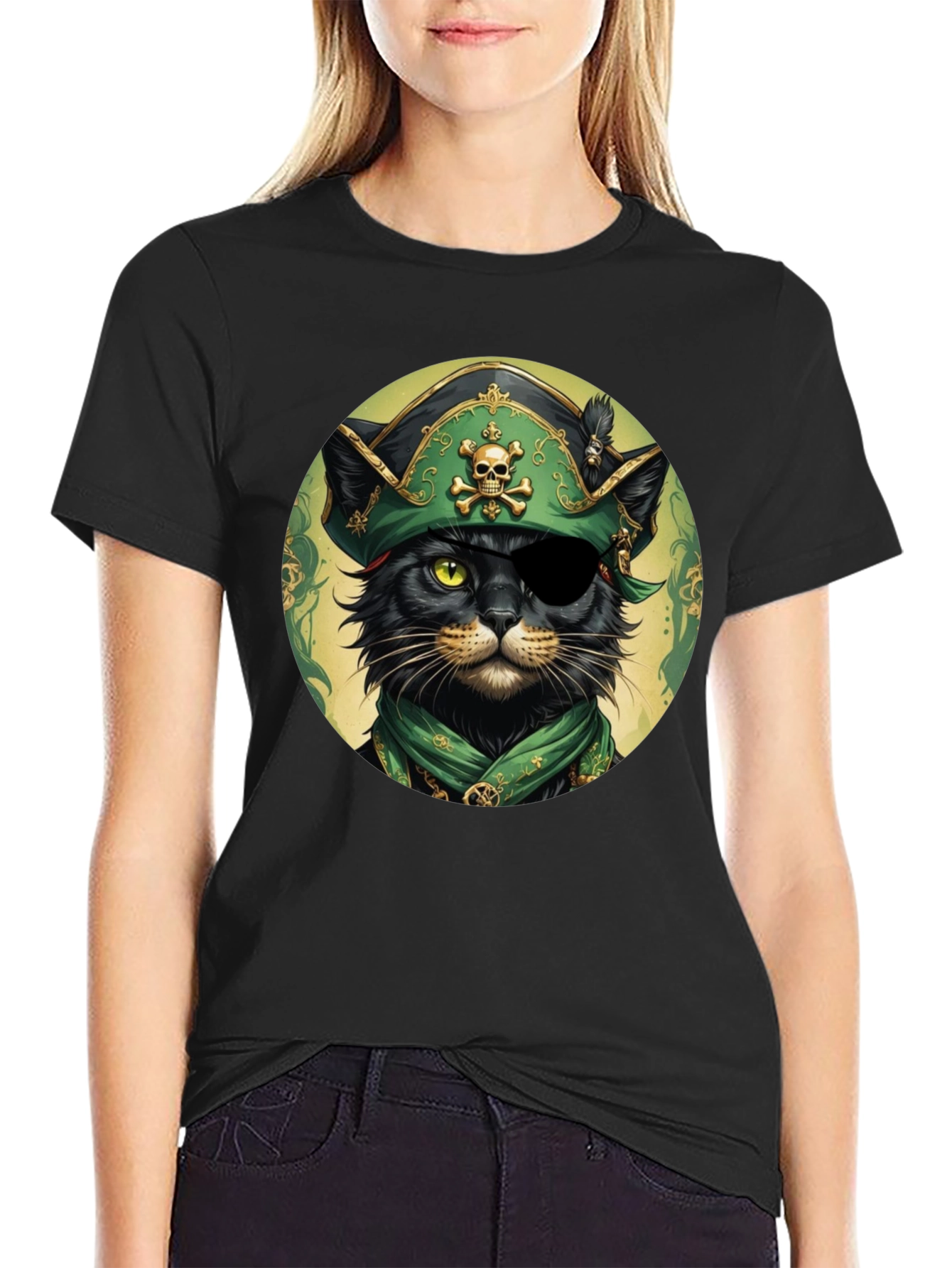 Pirate Cat T-Shirt - Unique Graphic Tee