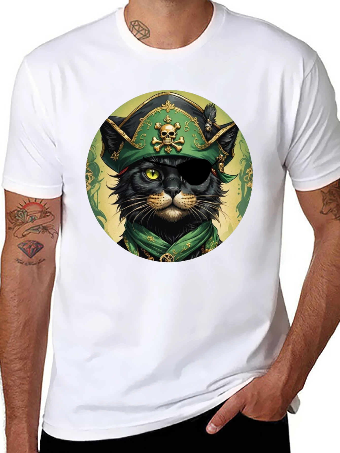 Pirate Cat T-Shirt - Unique Graphic Tee