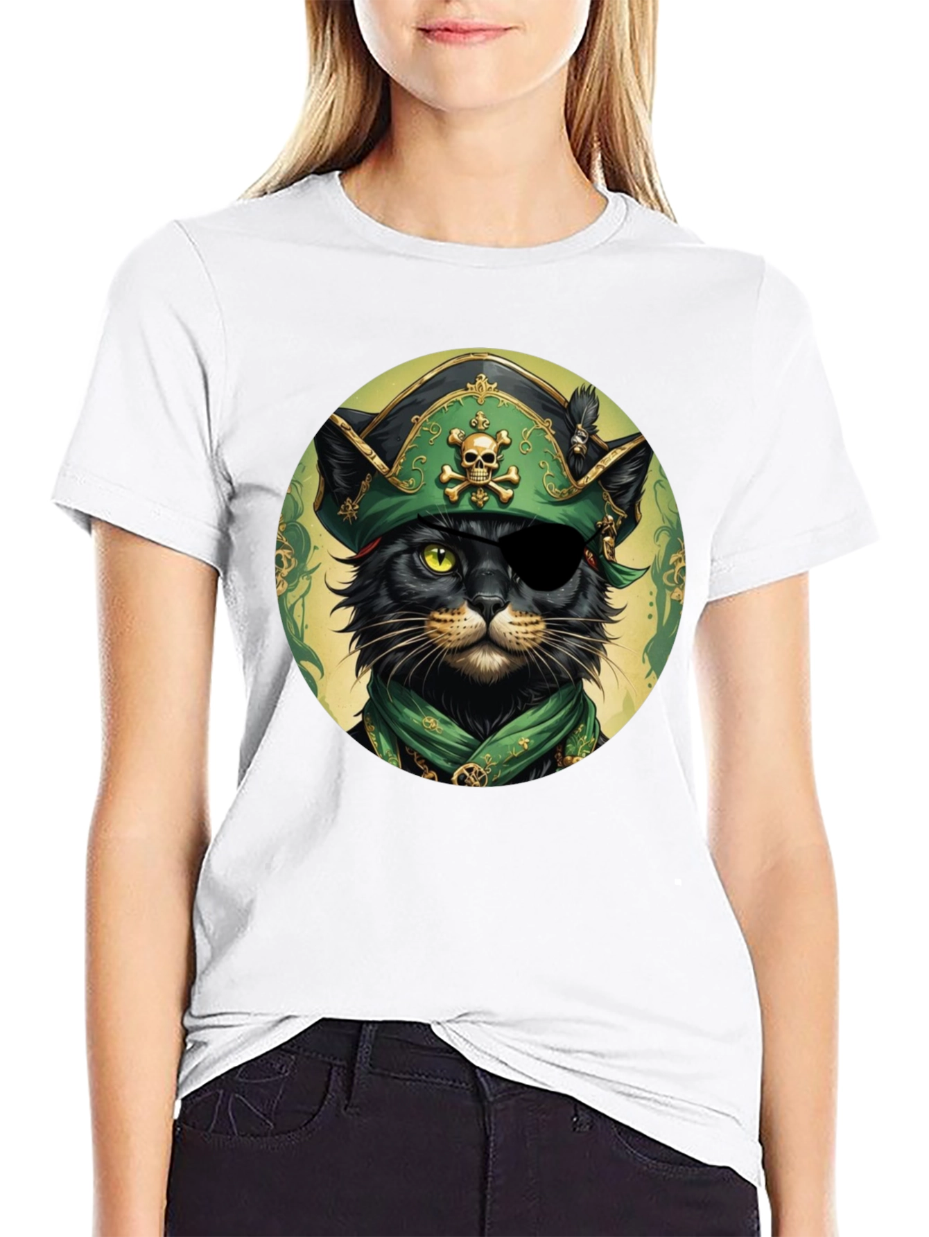 Pirate Cat T-Shirt - Unique Graphic Tee
