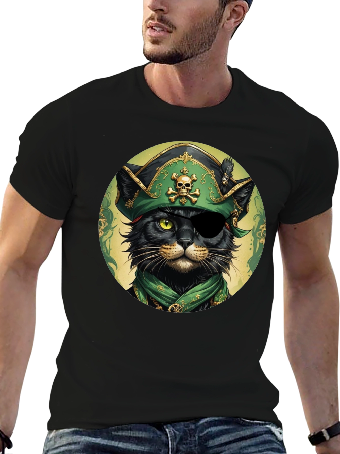 Pirate Cat T-Shirt - Unique Graphic Tee