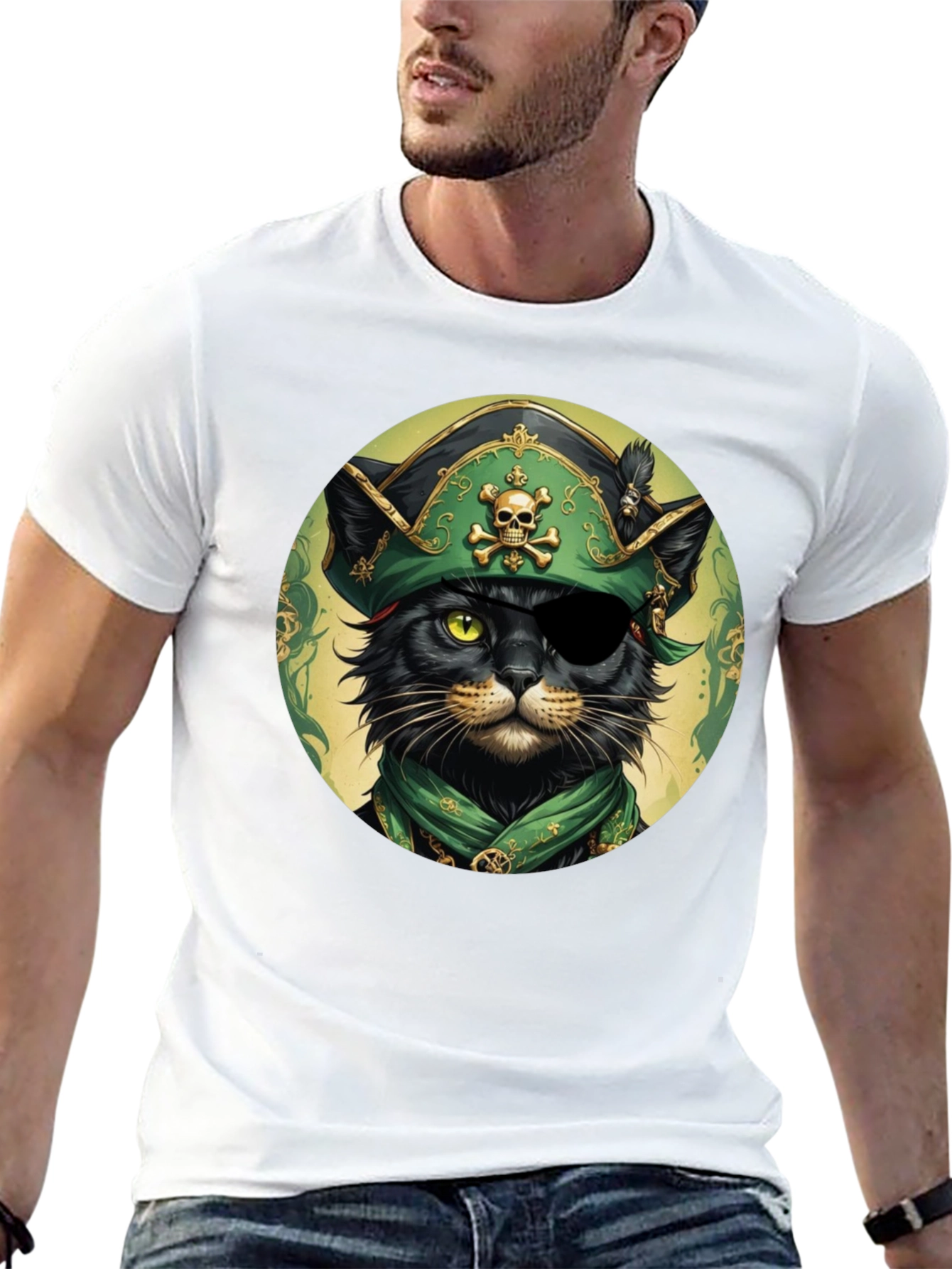 Pirate Cat T-Shirt - Unique Graphic Tee
