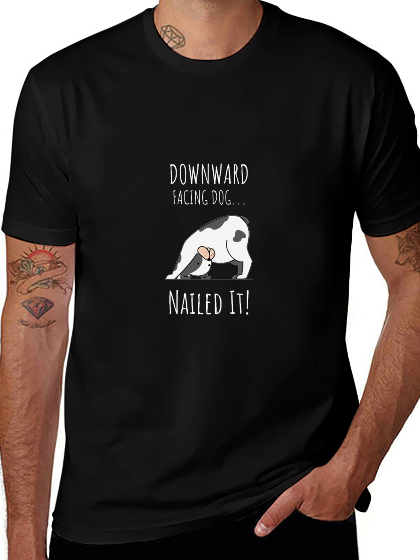 Downward Facing Dog T-Shirt - Nailed It Yoga Tee