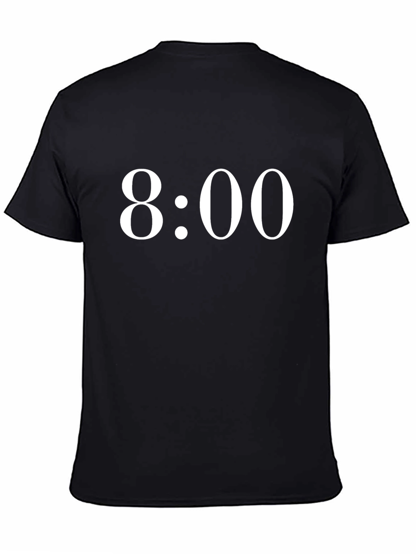 8:00 Time Tee - Bold Black Graphic T-Shirt