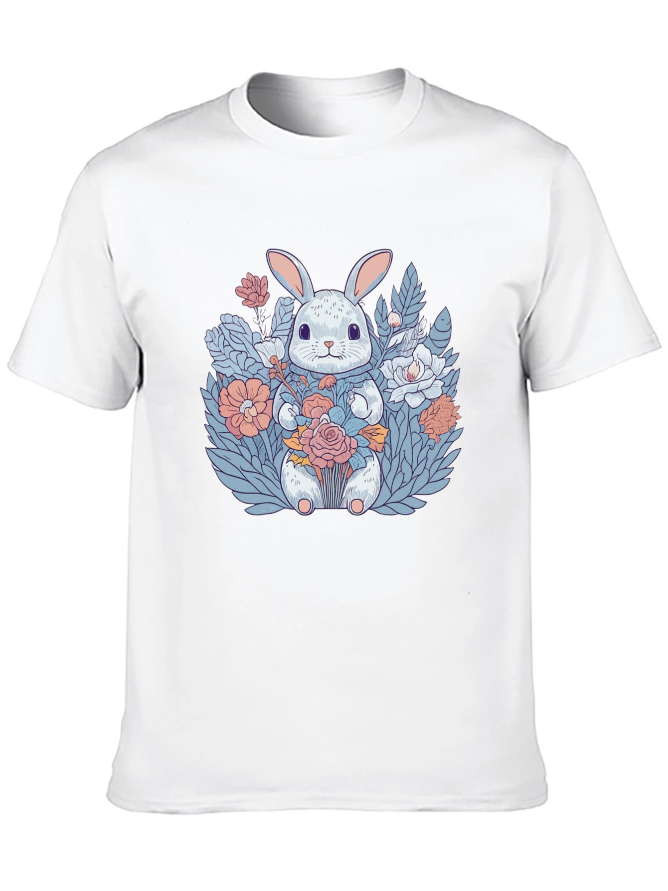 Bunny with Flowers Graphic T-Shirt