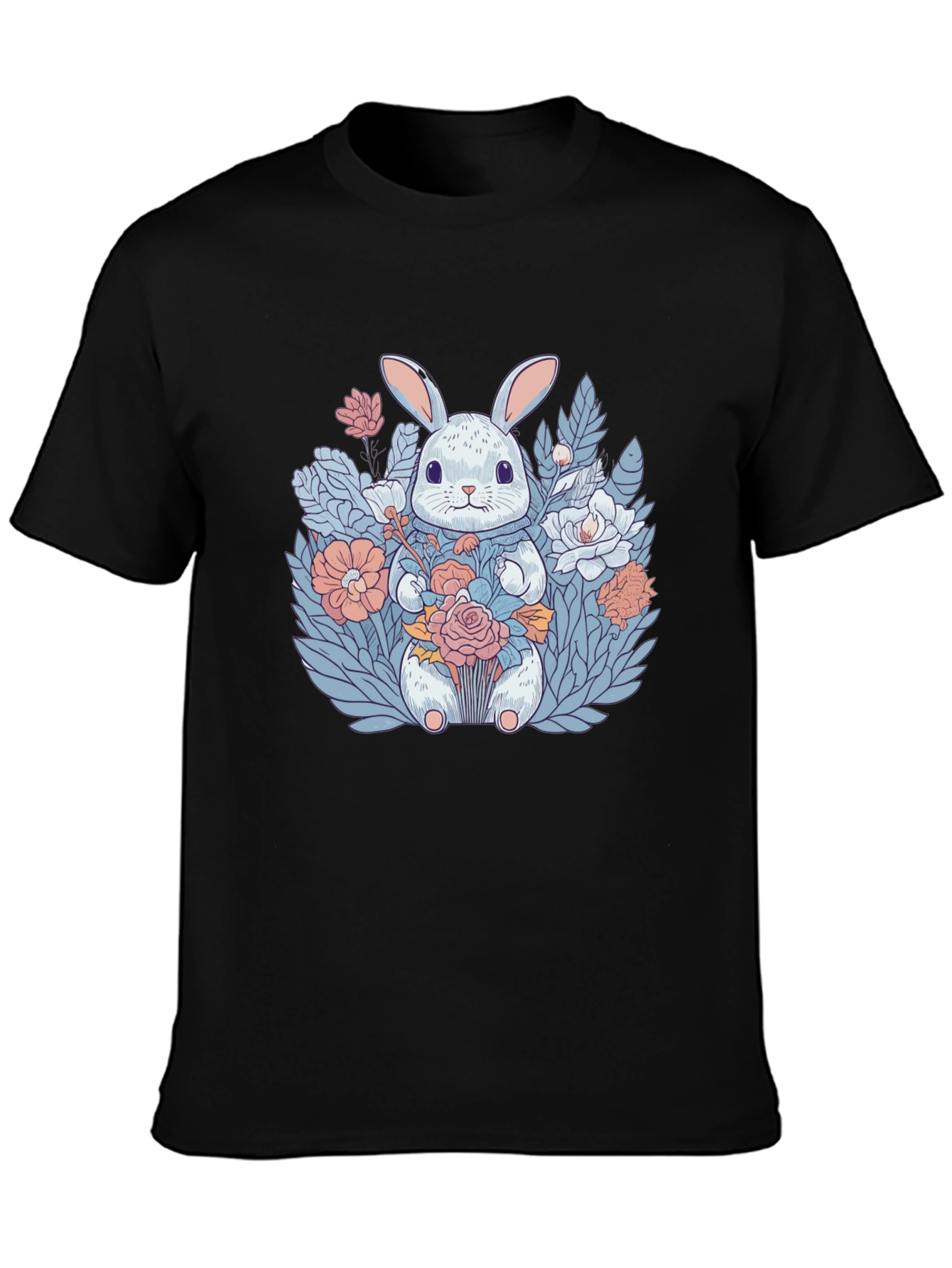 Bunny with Flowers Graphic T-Shirt