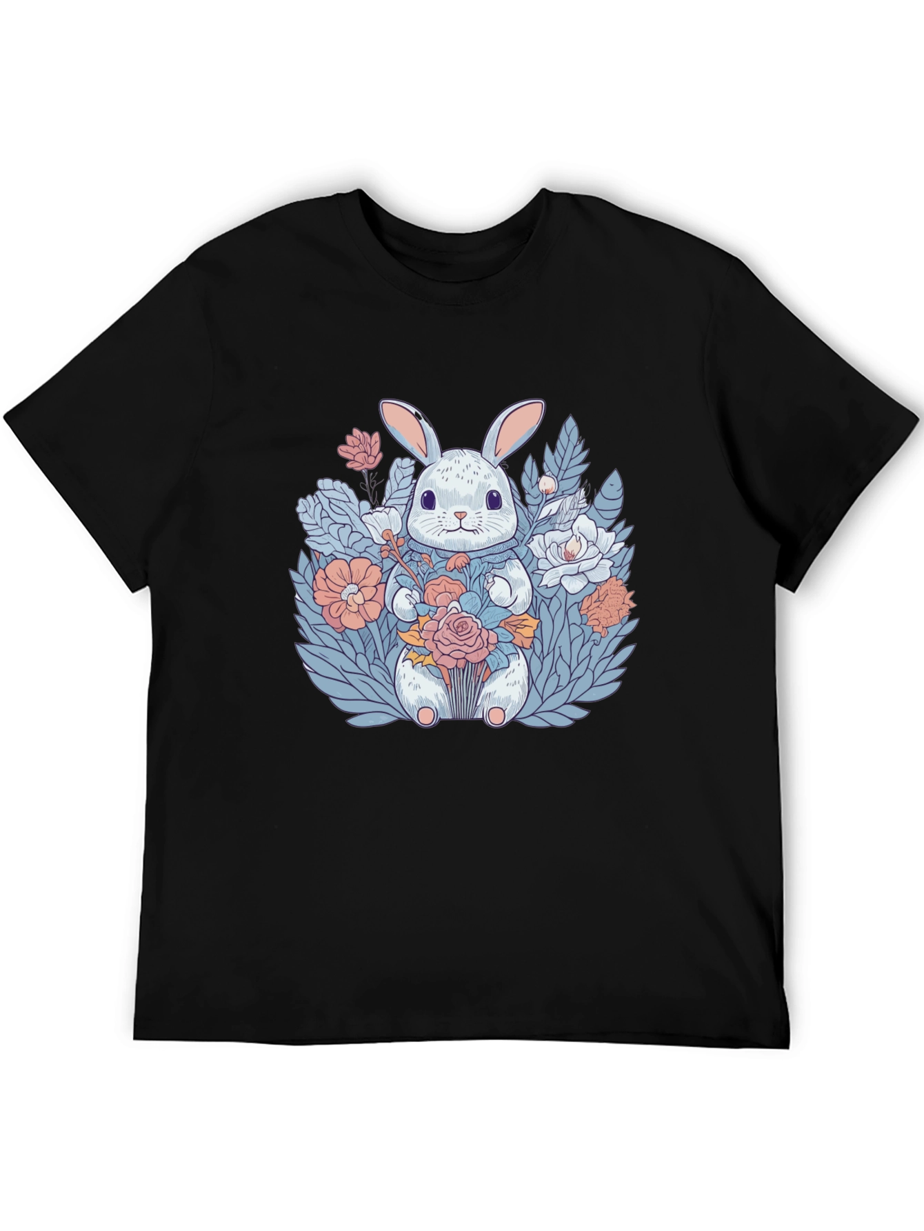 Bunny with Flowers Graphic T-Shirt