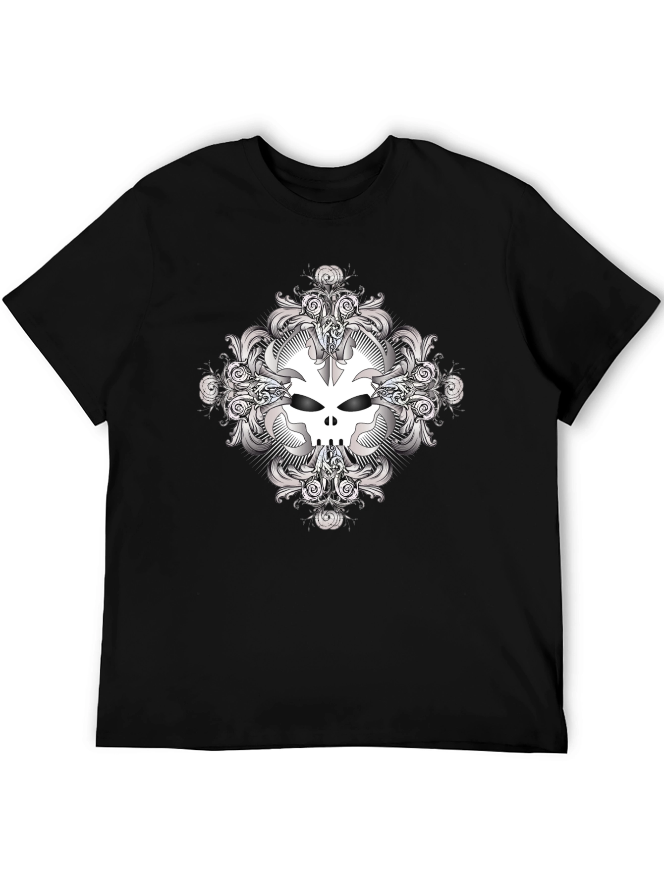 Skull Graphic Print Black T-Shirt