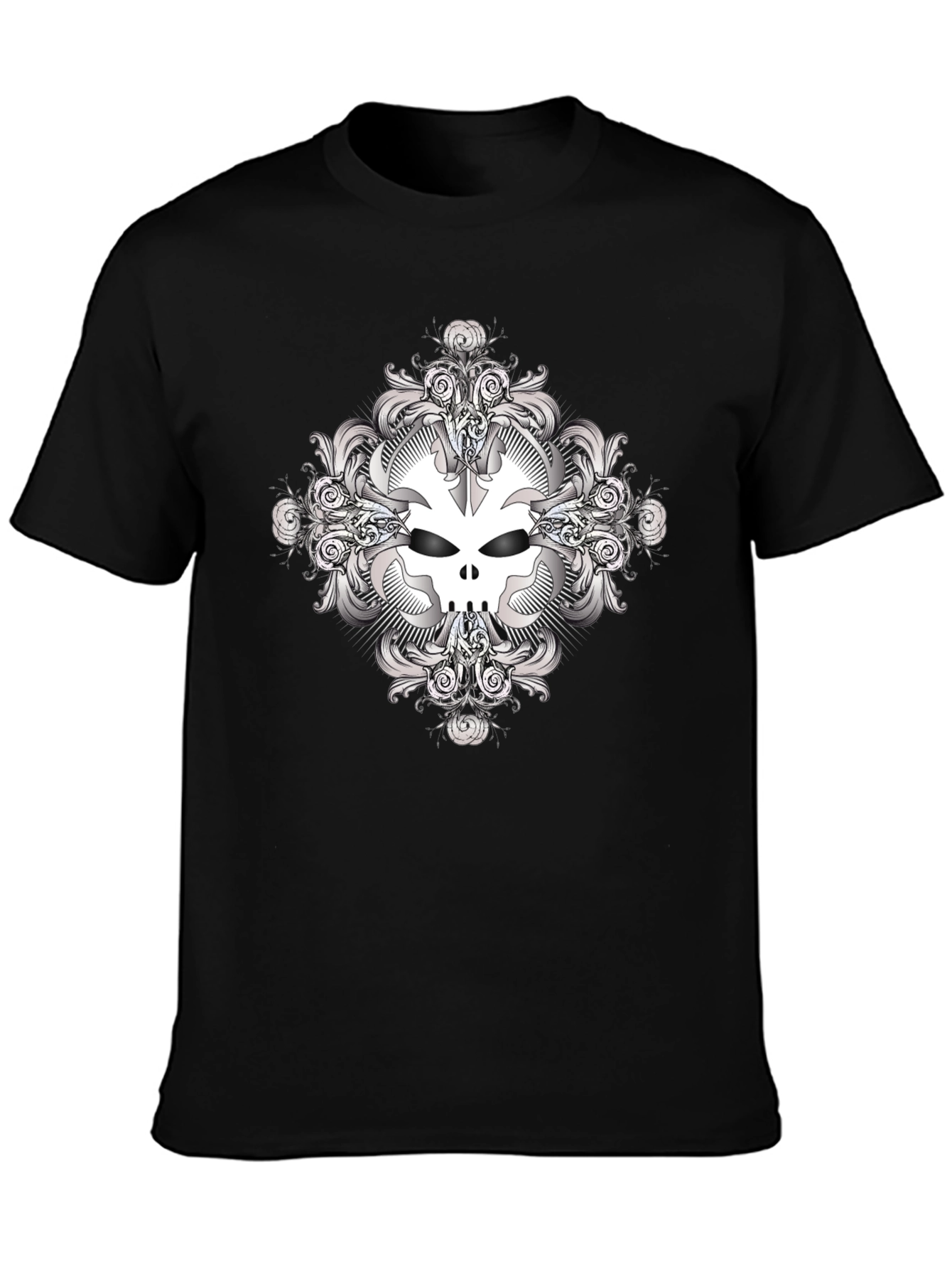 Skull Graphic Print Black T-Shirt