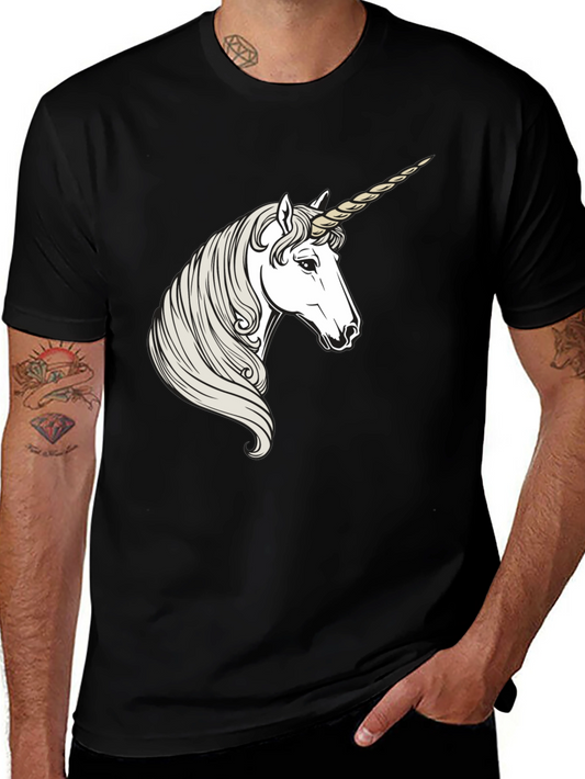 Unicorn Graphic Tee - Black Cotton T-Shirt