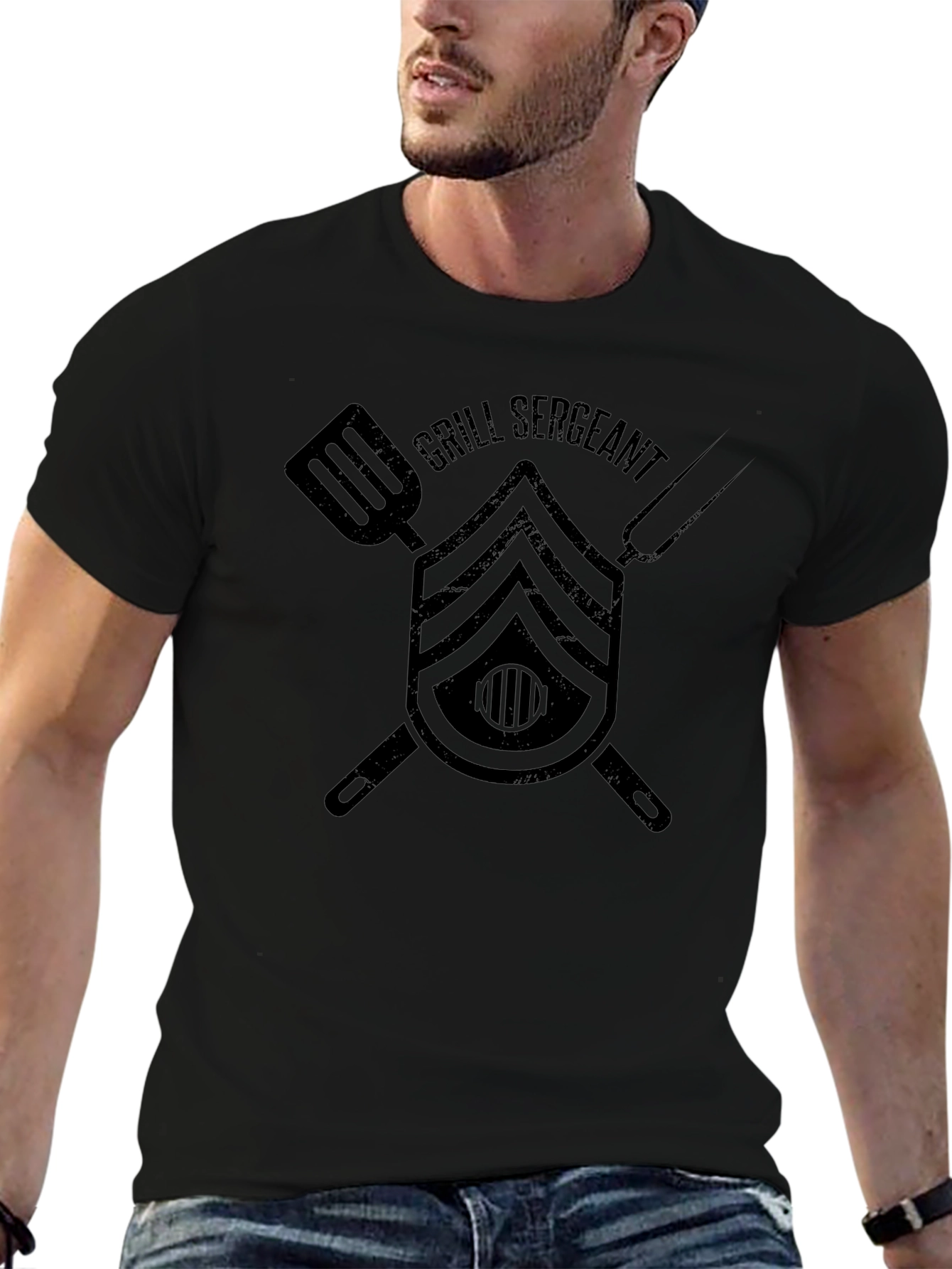 Grill Sergeant Black Graphic T-Shirt