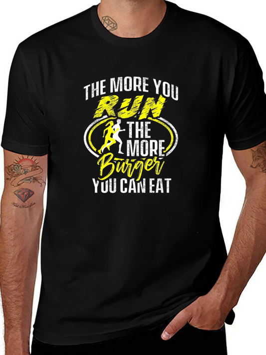 Run More Eat More Burger Graphic Tee