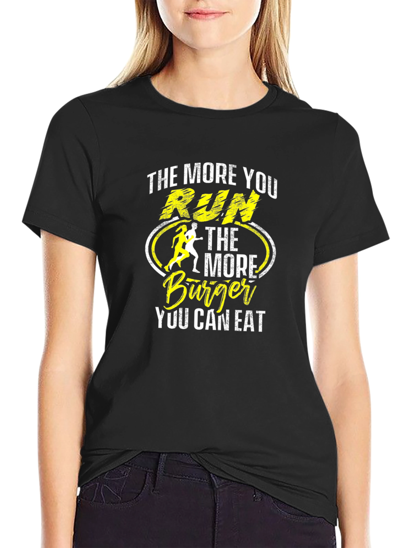 Run More Eat More Burger Graphic Tee