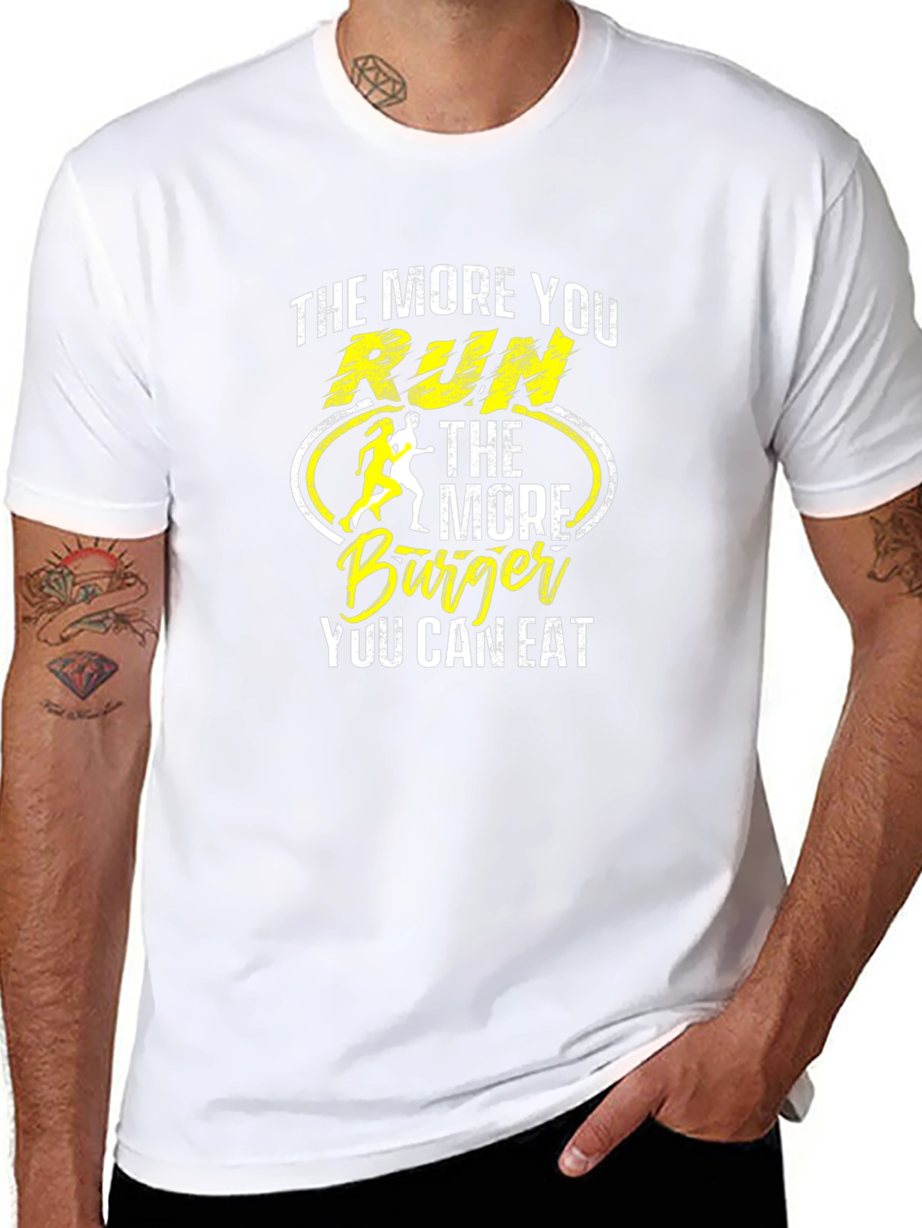 Run More Eat More Burger Graphic Tee
