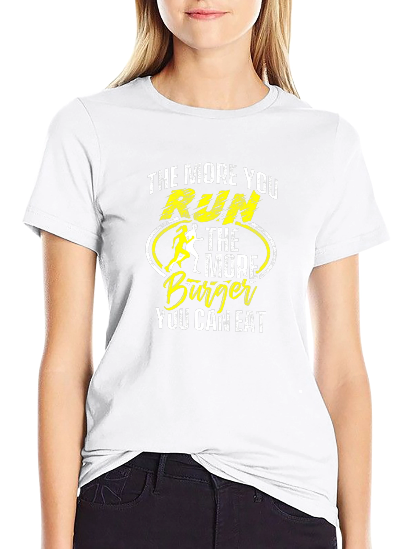 Run More Eat More Burger Graphic Tee