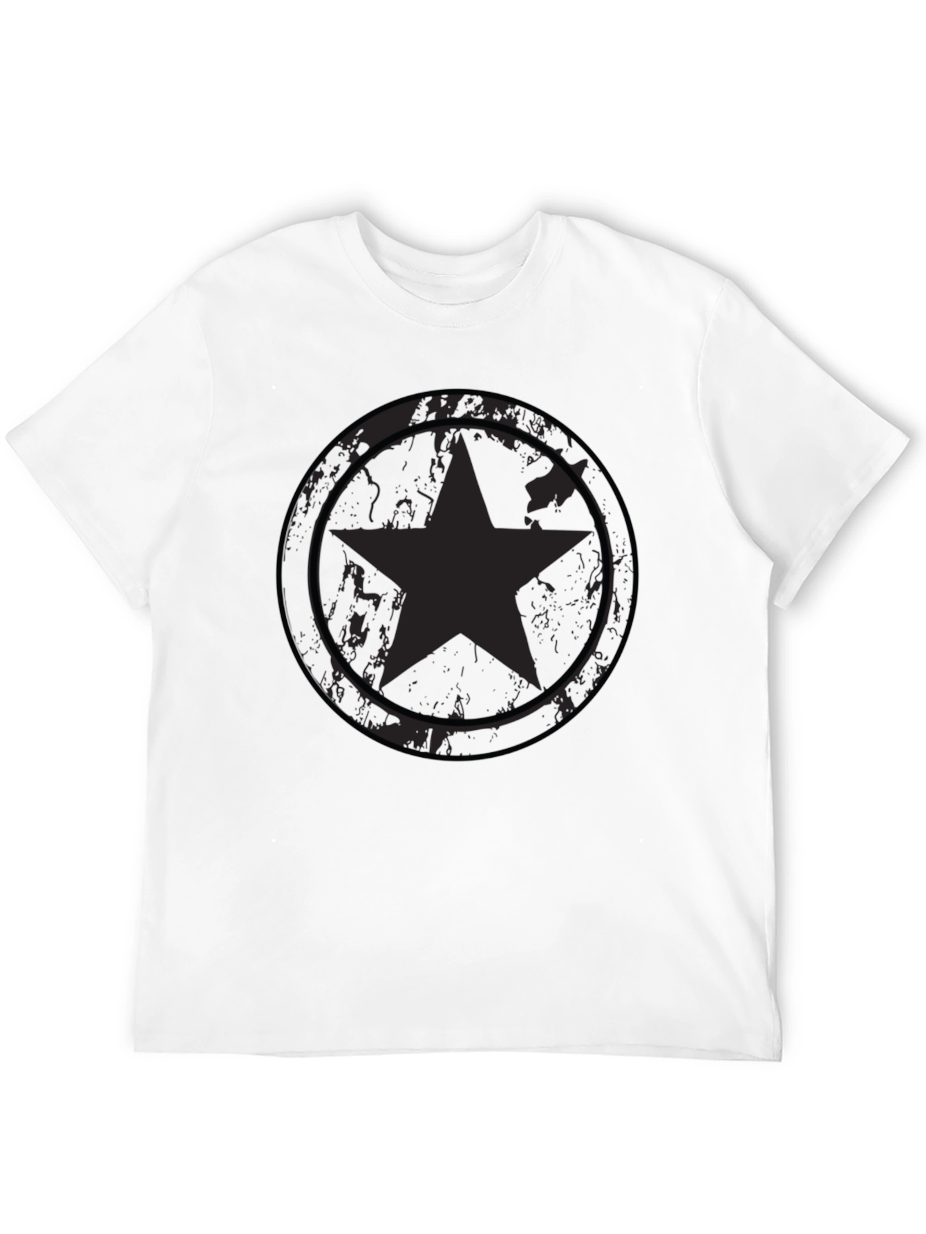 Star Shield Graphic Tee - Distressed Black