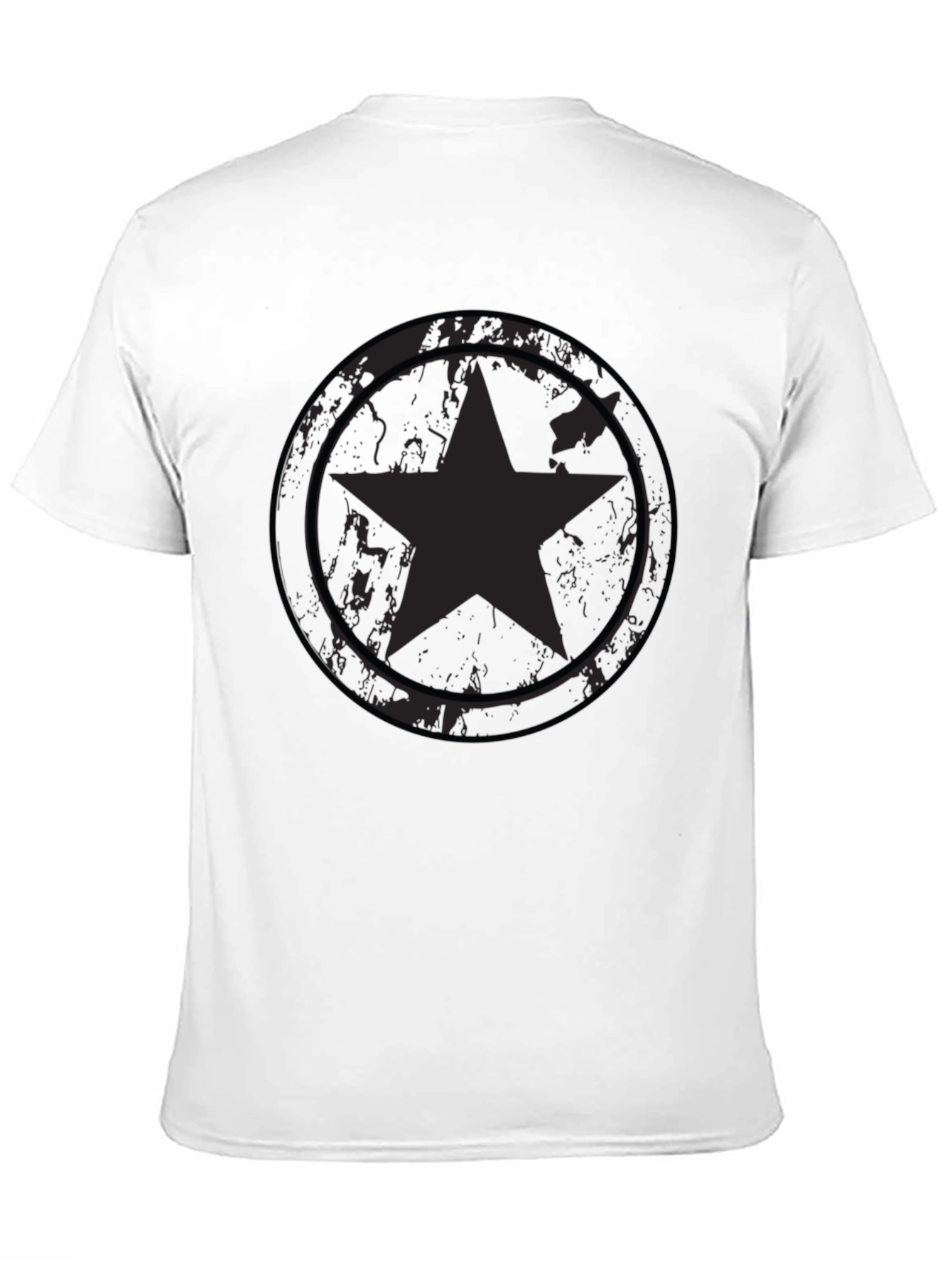Star Shield Graphic Tee - Distressed Black
